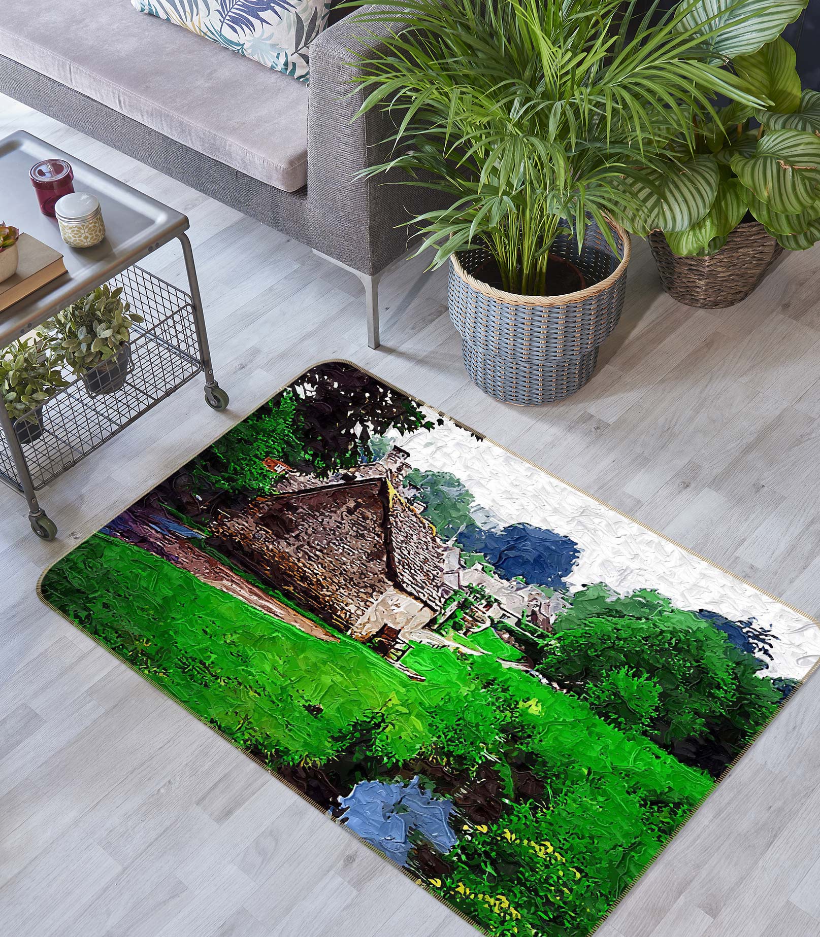 3D Jungle Cabin 75285 Non Slip Rug Mat