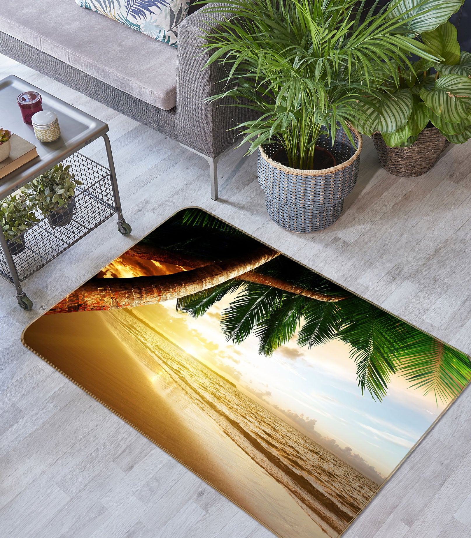 3D Coconut Beach 65078 Non Slip Rug Mat