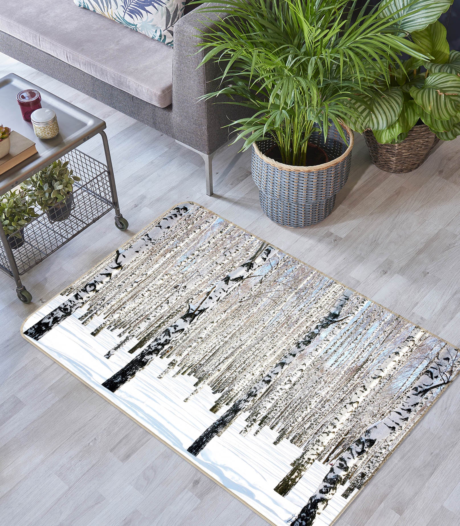 3D Snow Forest 36053 Non Slip Rug Mat