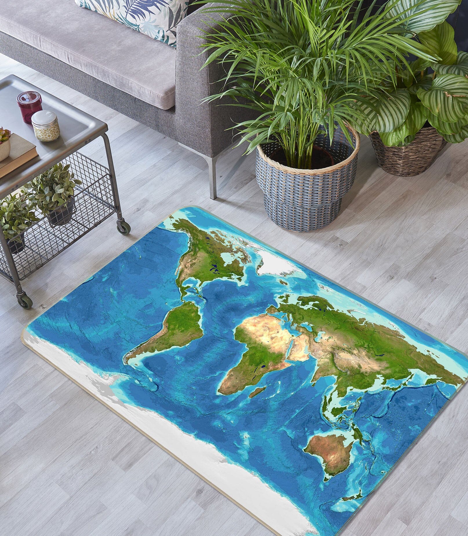 3D Blue Ocean 307 World Map Non Slip Rug Mat Mat AJ Creativity Home 