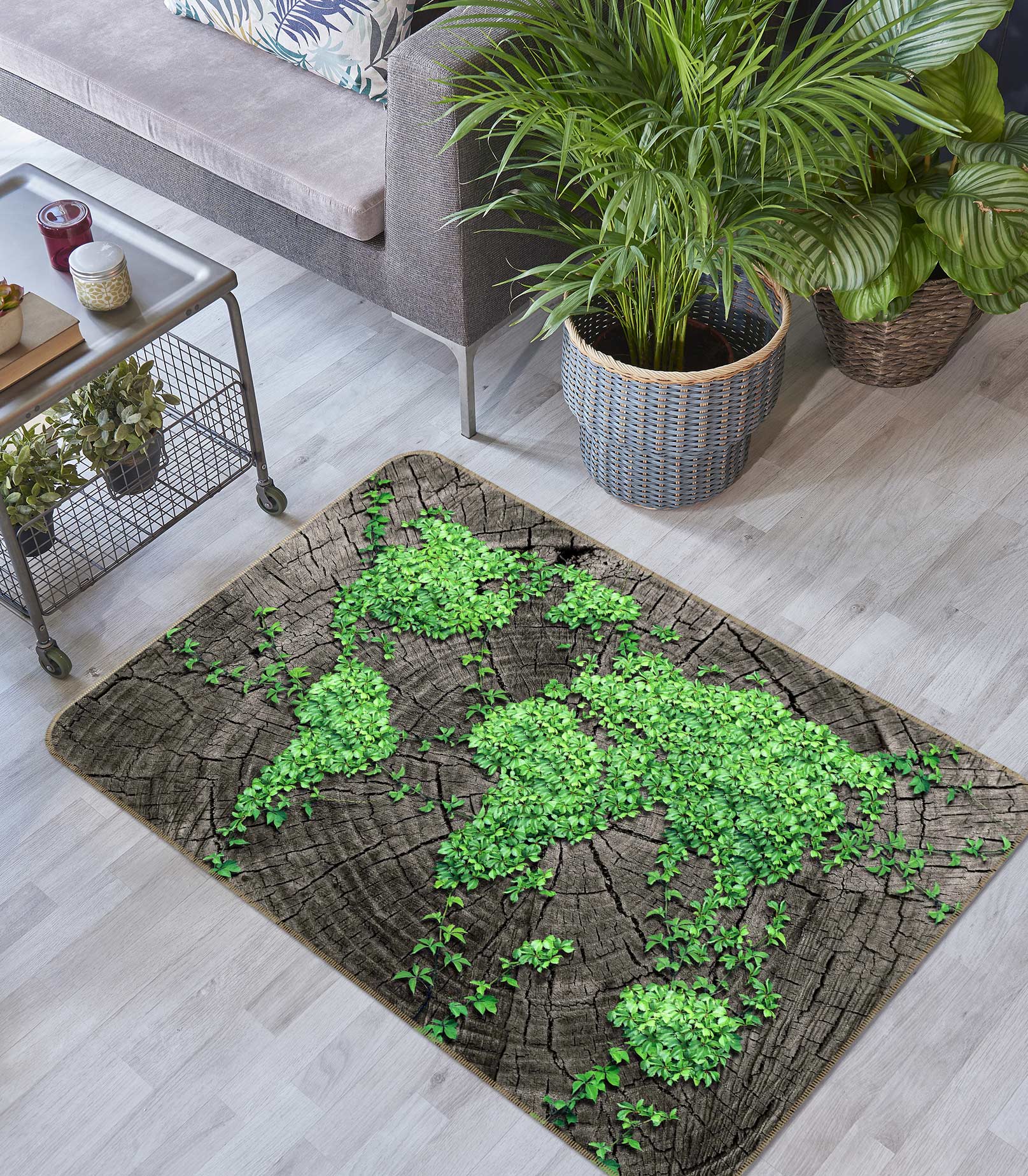 3D Leaf Map 77006 Non Slip Rug Mat