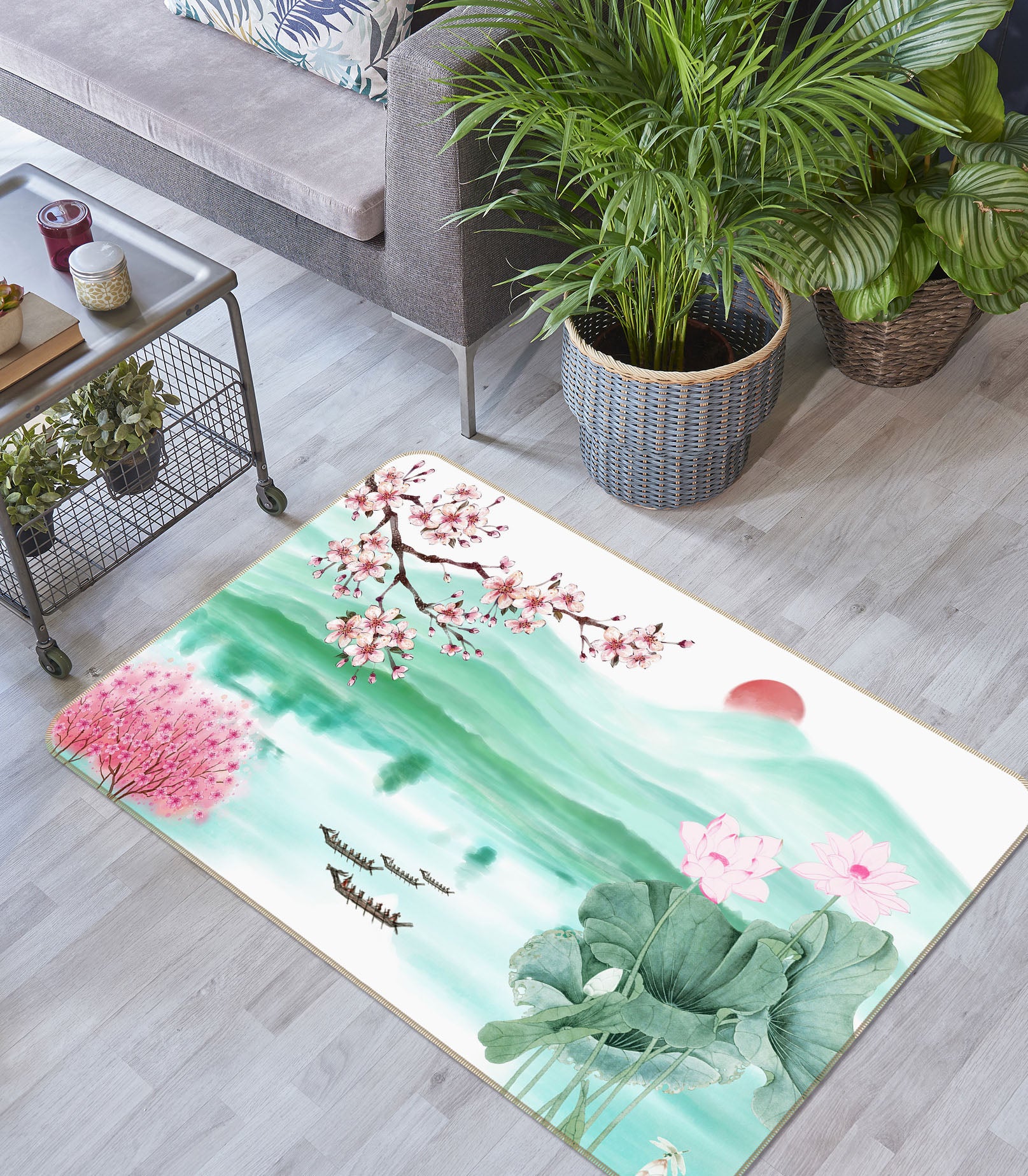 3D Flower River 34031 Non Slip Rug Mat