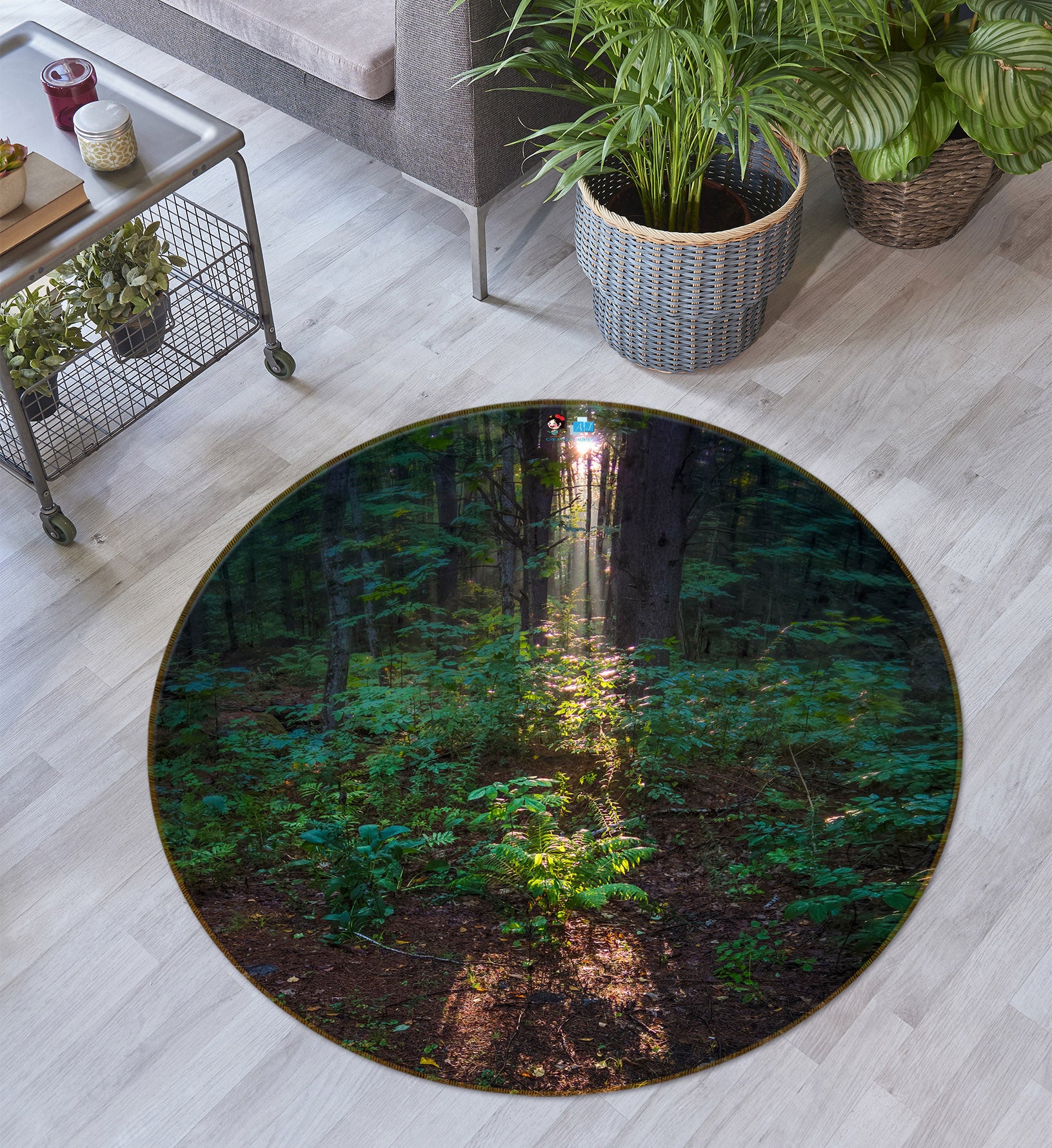 3D Jungle 85108 Jerry LoFaro Rug Round Non Slip Rug Mat