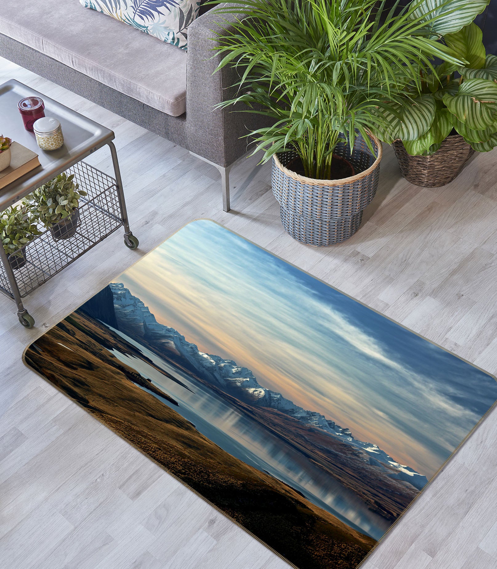 3D Mountain Lake 35178 Non Slip Rug Mat