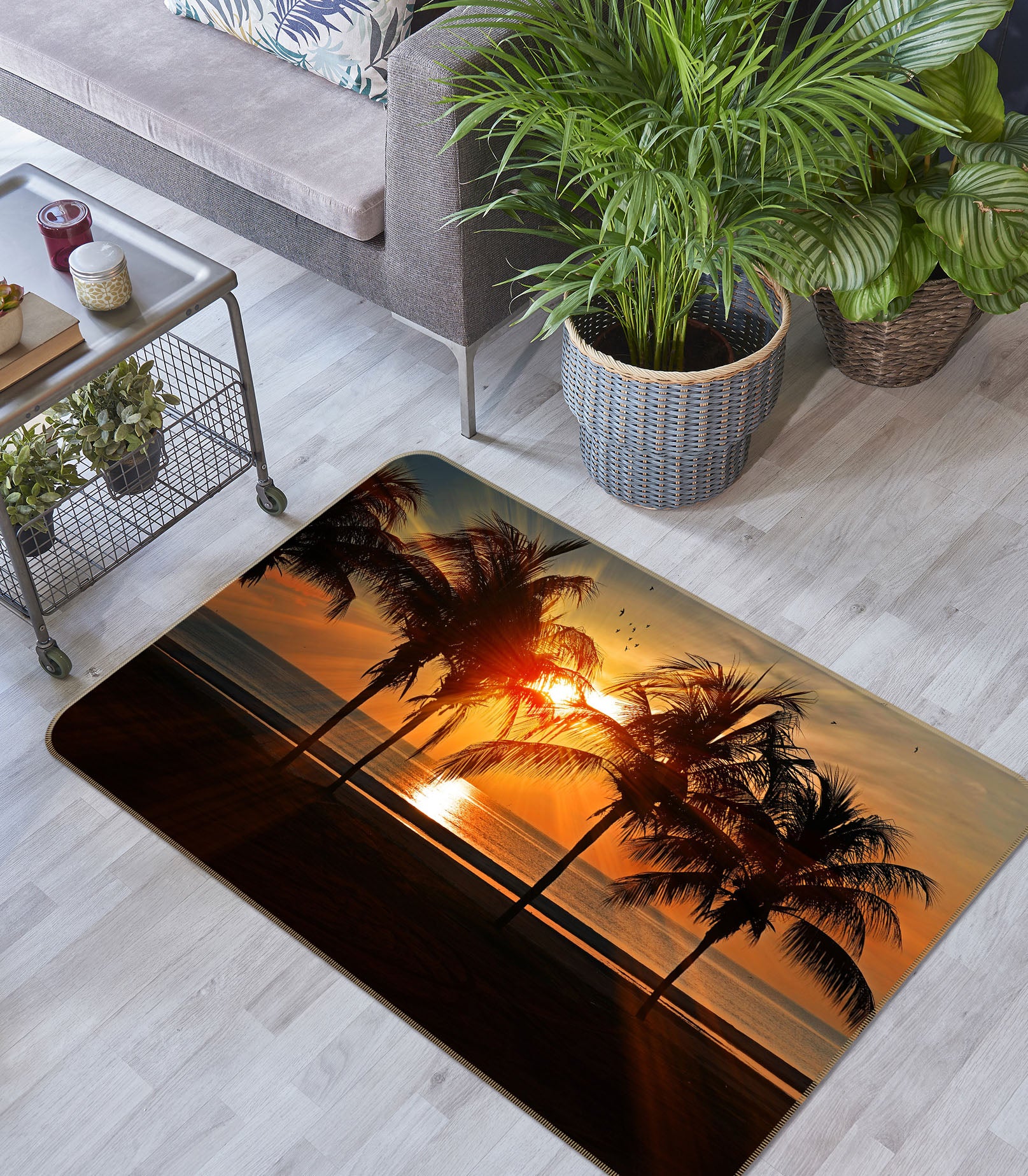 3D Coconut Tree 65106 Non Slip Rug Mat