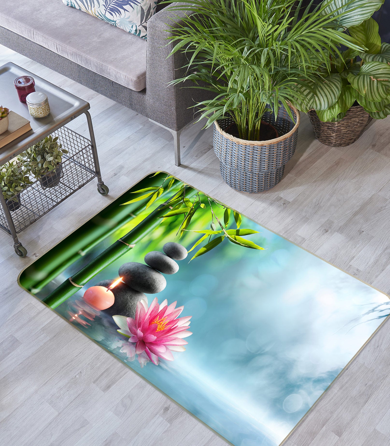 3D Bamboo Stone 77153 Non Slip Rug Mat