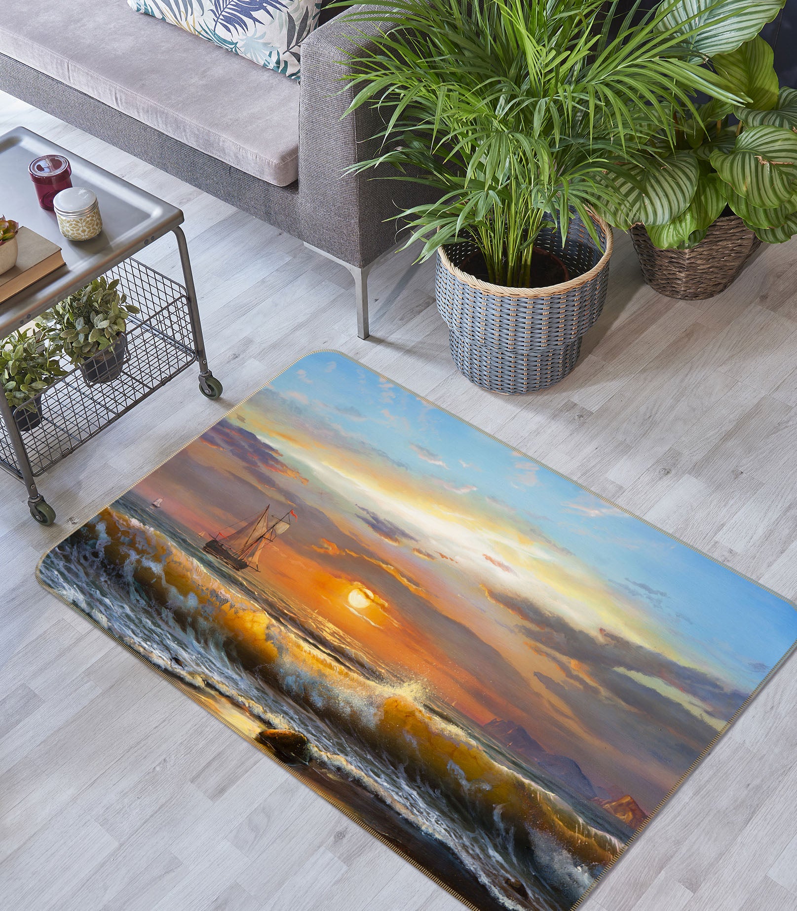 3D Waves 34127 Non Slip Rug Mat