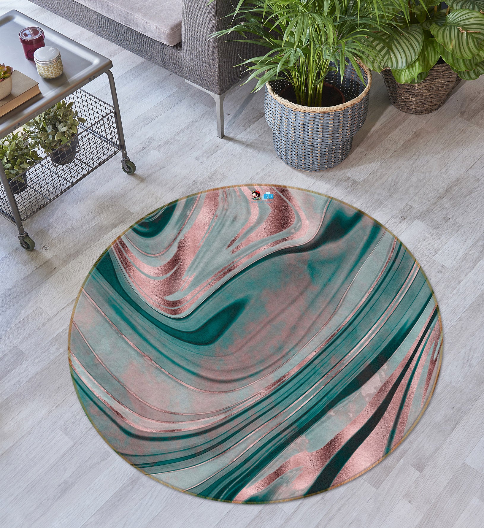 3D Texture Pattern 83062 Andrea haase Rug Round Non Slip Rug Mat