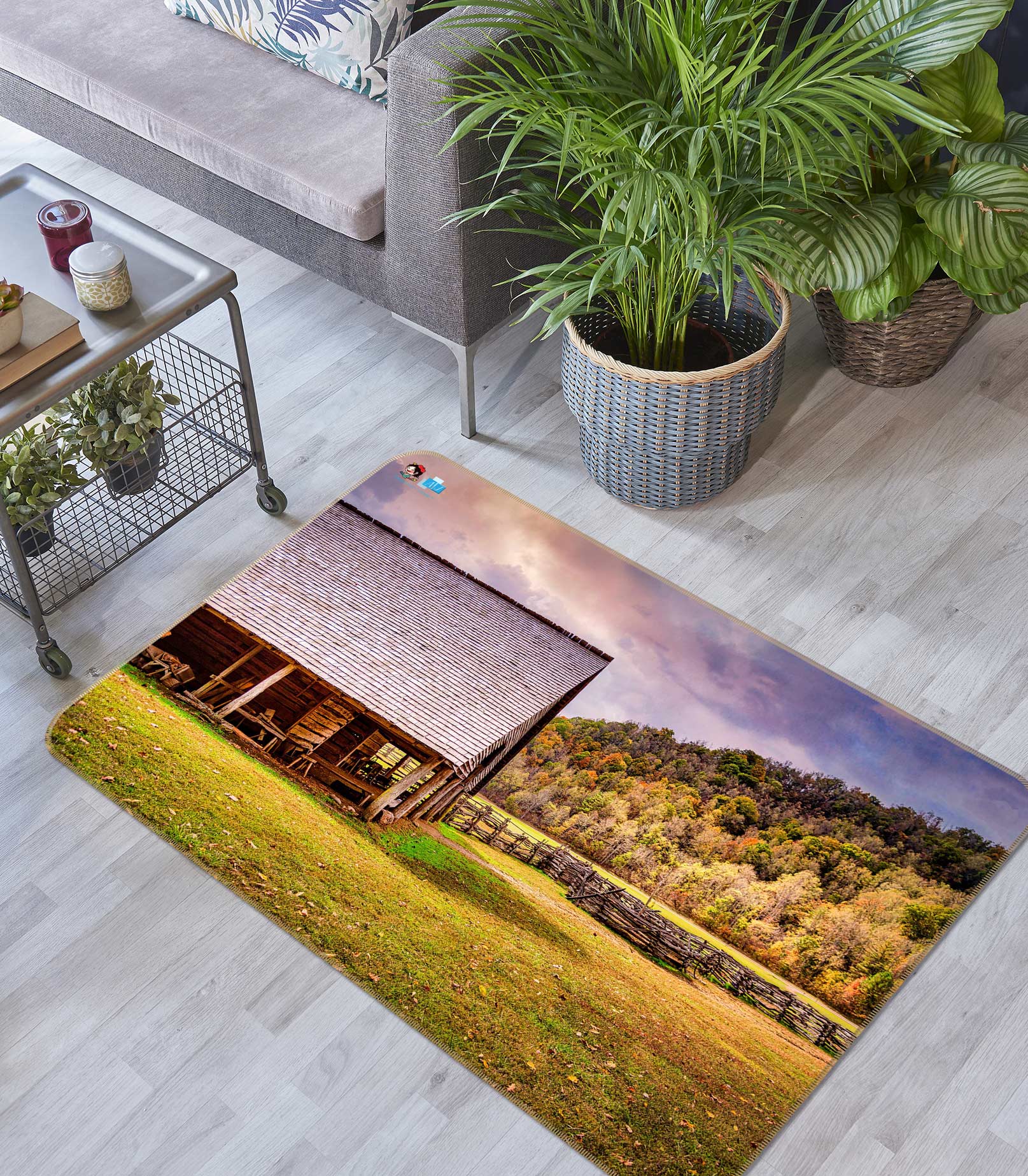 3D Outdoor Cabin 5109 Beth Sheridan Rug Non Slip Rug Mat