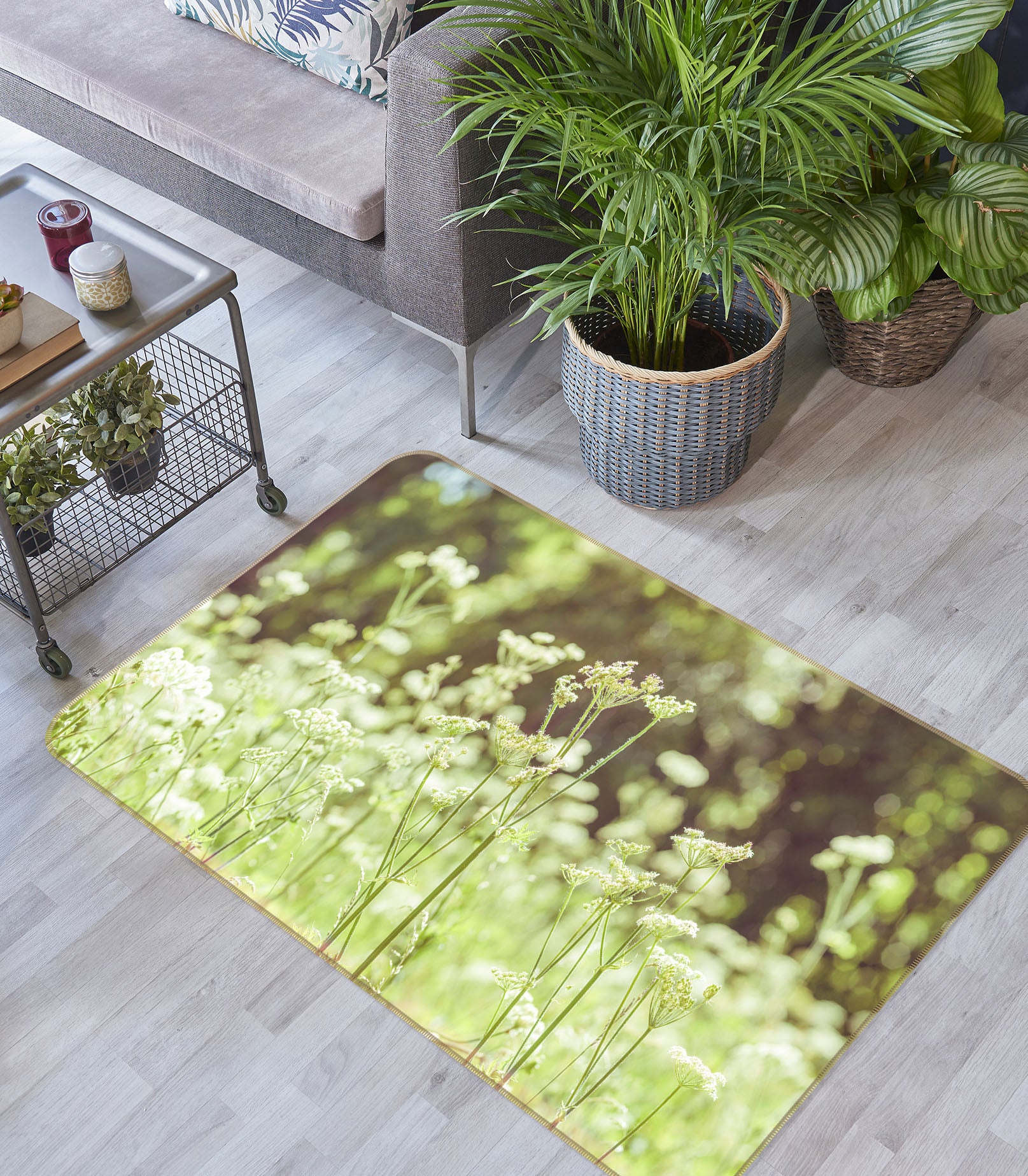 3D Flower Bush 83274 Assaf Frank Rug Non Slip Rug Mat