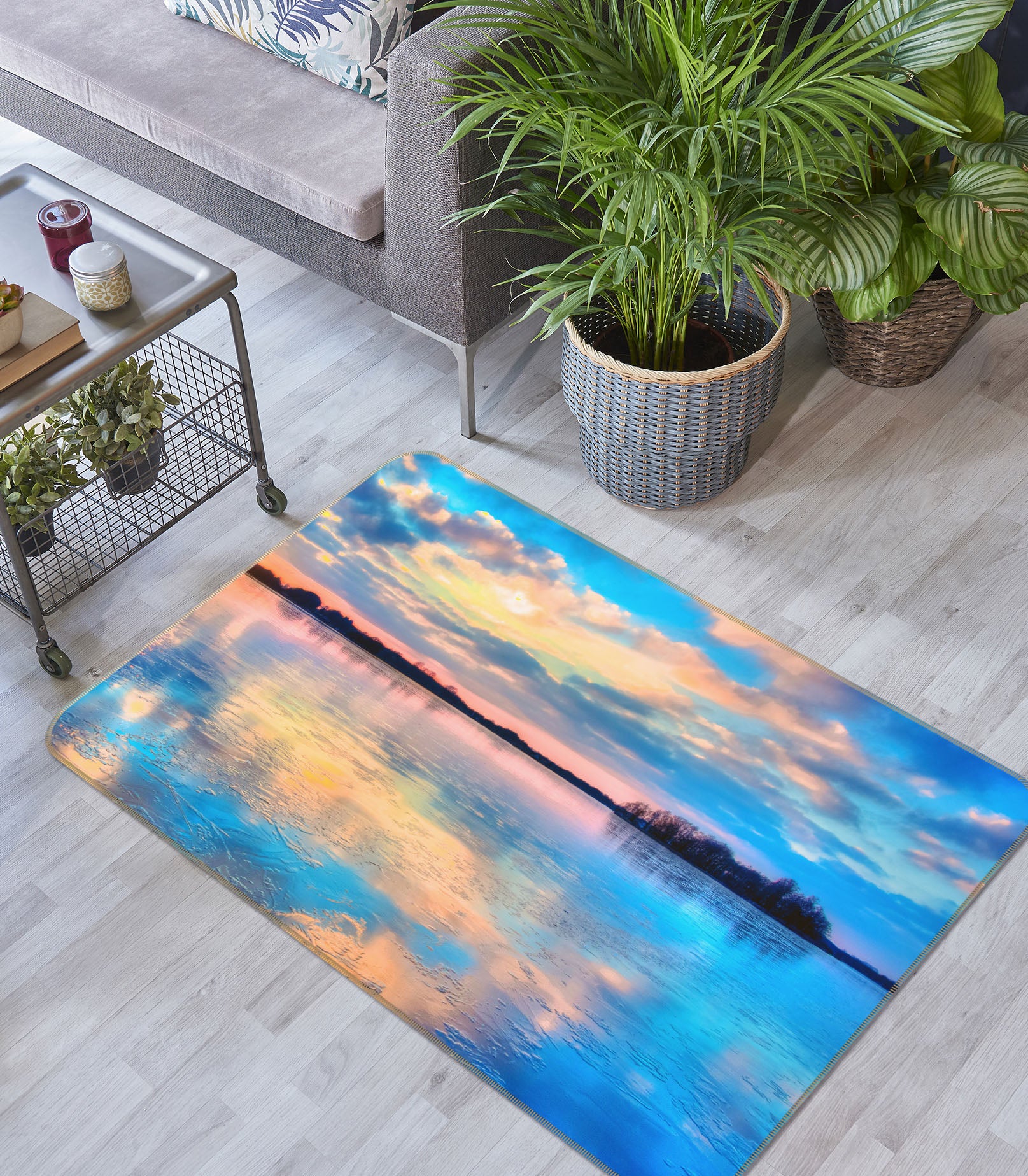 3D Sky Reflection 27135 Non Slip Rug Mat