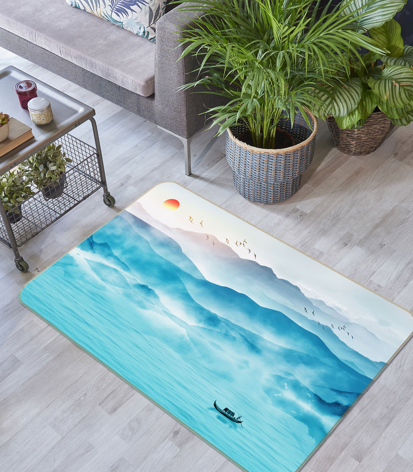 3D Mountains Rivers 34014 Non Slip Rug Mat
