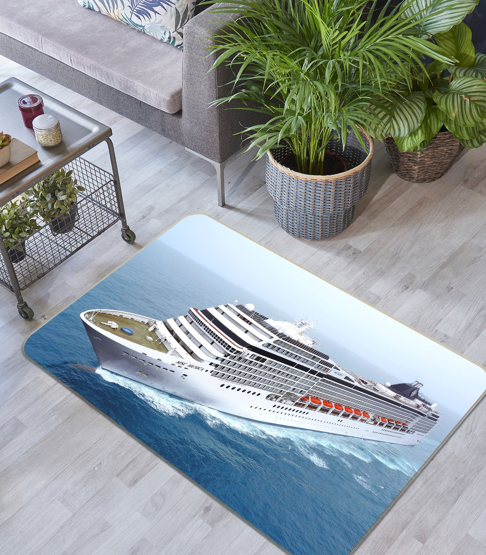 3D Sea Steamship 68078 Vehicle Non Slip Rug Mat