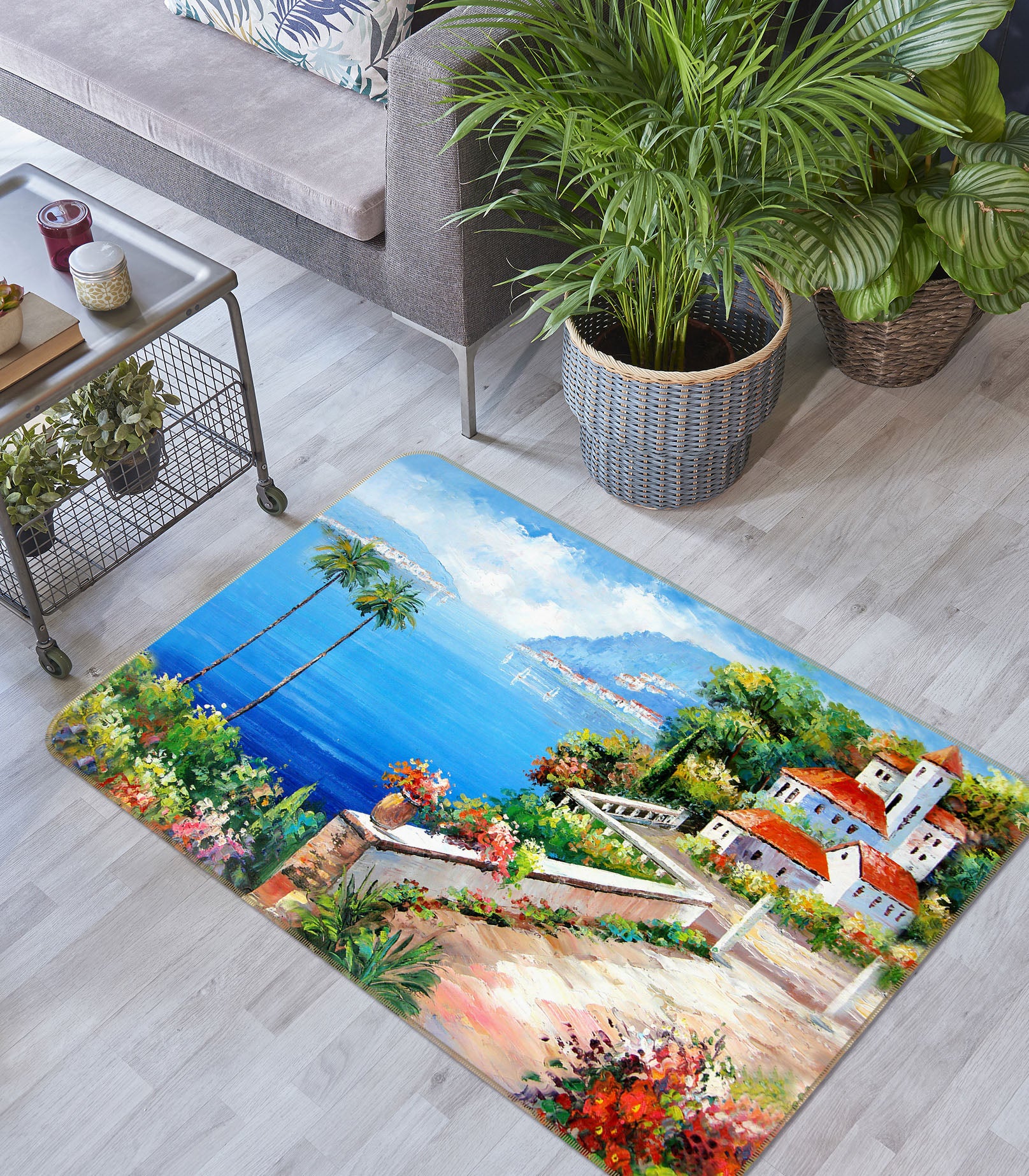 3D Sea Houses 33121 Non Slip Rug Mat