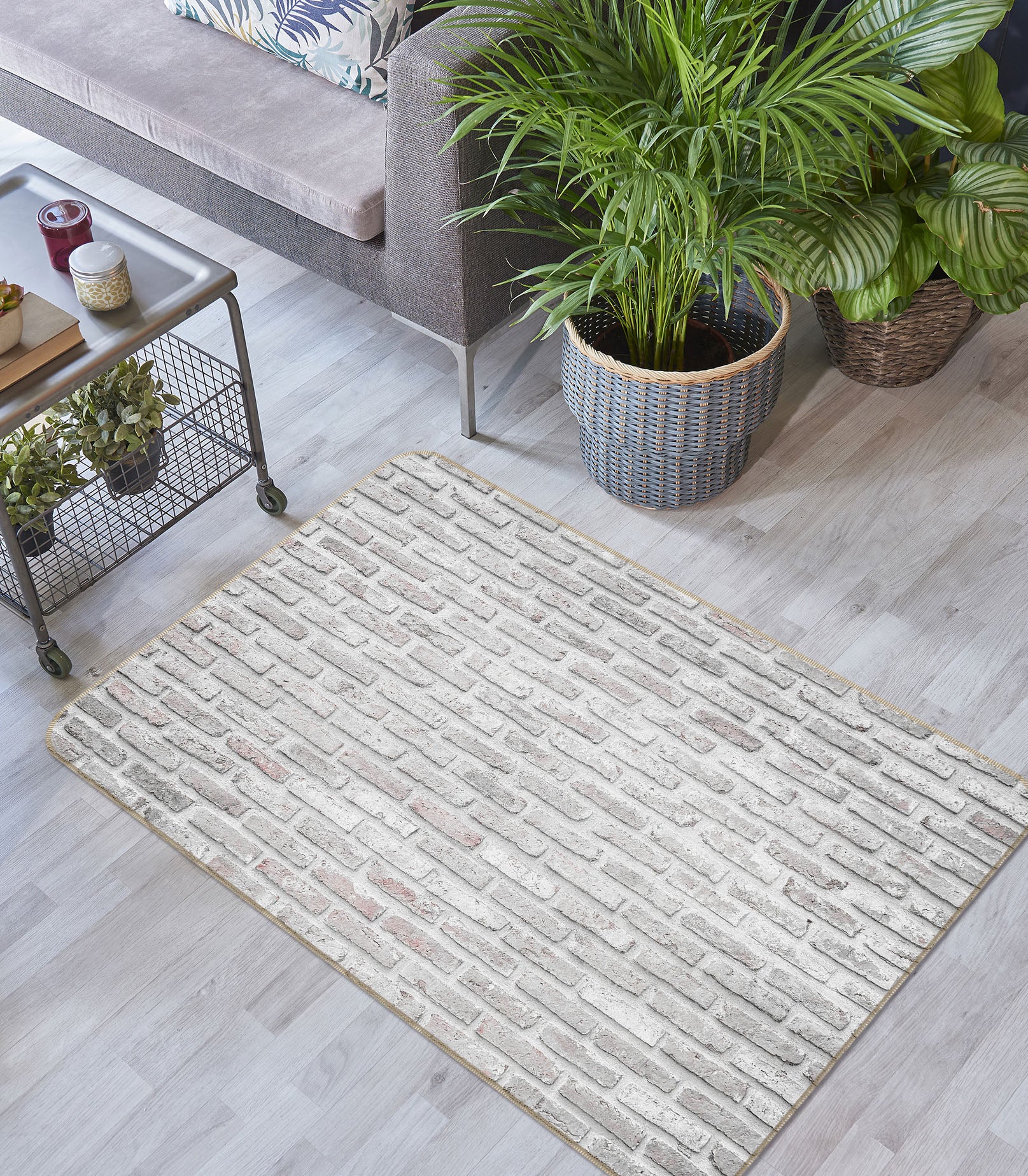 3D Stone Brick Pattern 31055 Non Slip Rug Mat