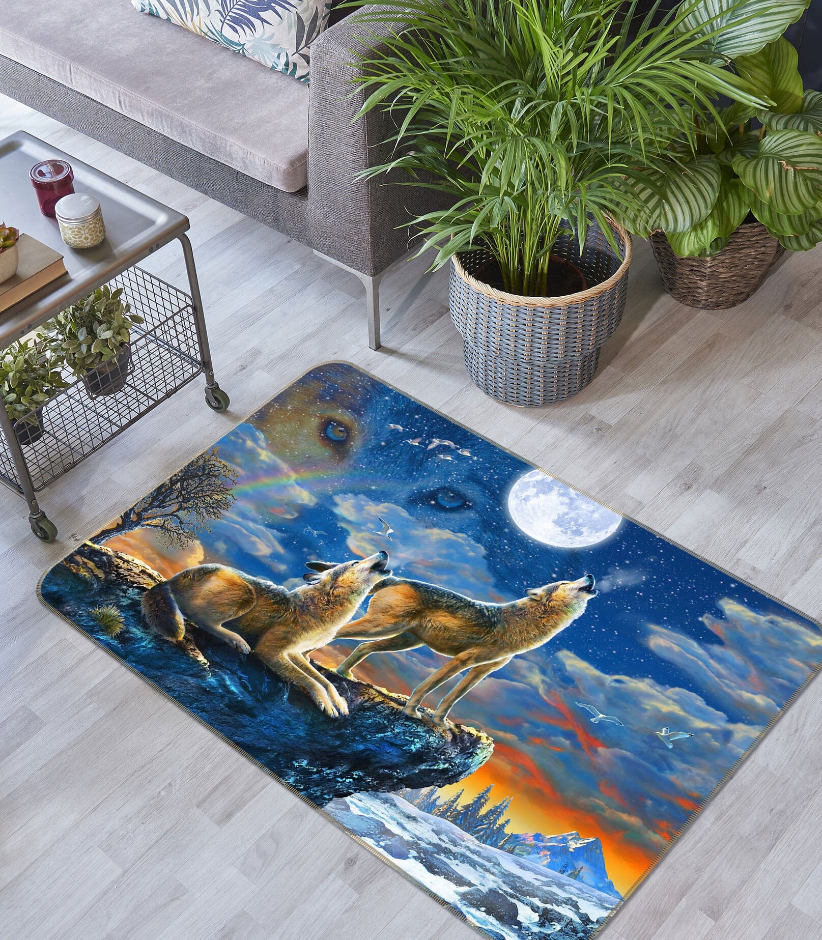 3D Wolverine At Night 1079 Adrian Chesterman Rug Non Slip Rug Mat Mat AJ Creativity Home 