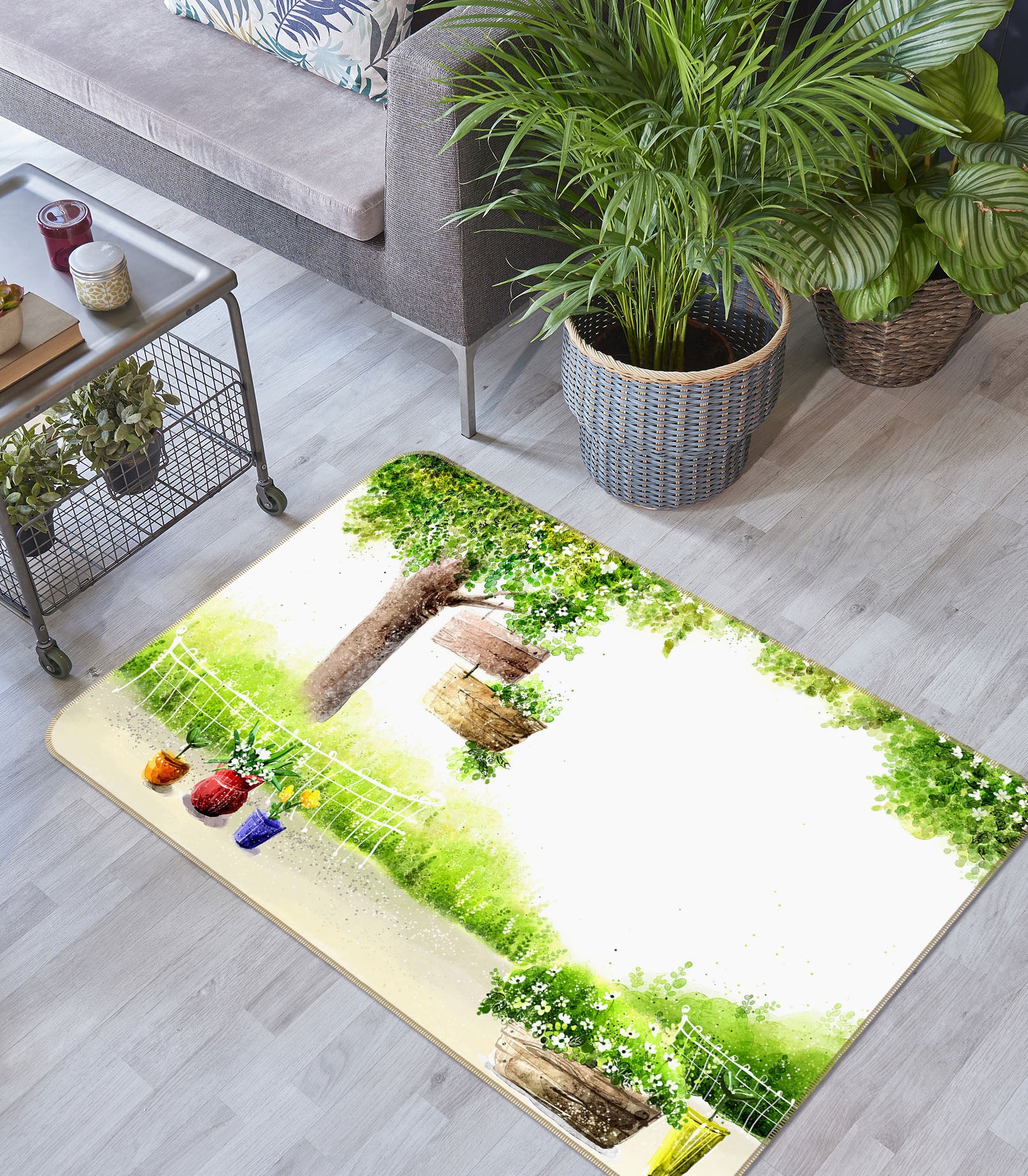 3D Tree Vase 33133 Non Slip Rug Mat
