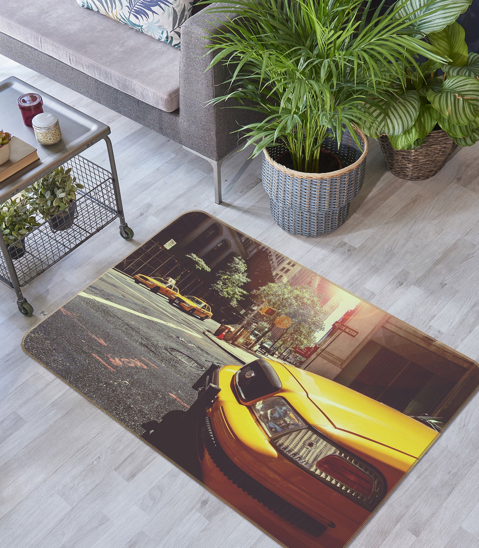 3D Taxi Front 42112 Vehicle Non Slip Rug Mat