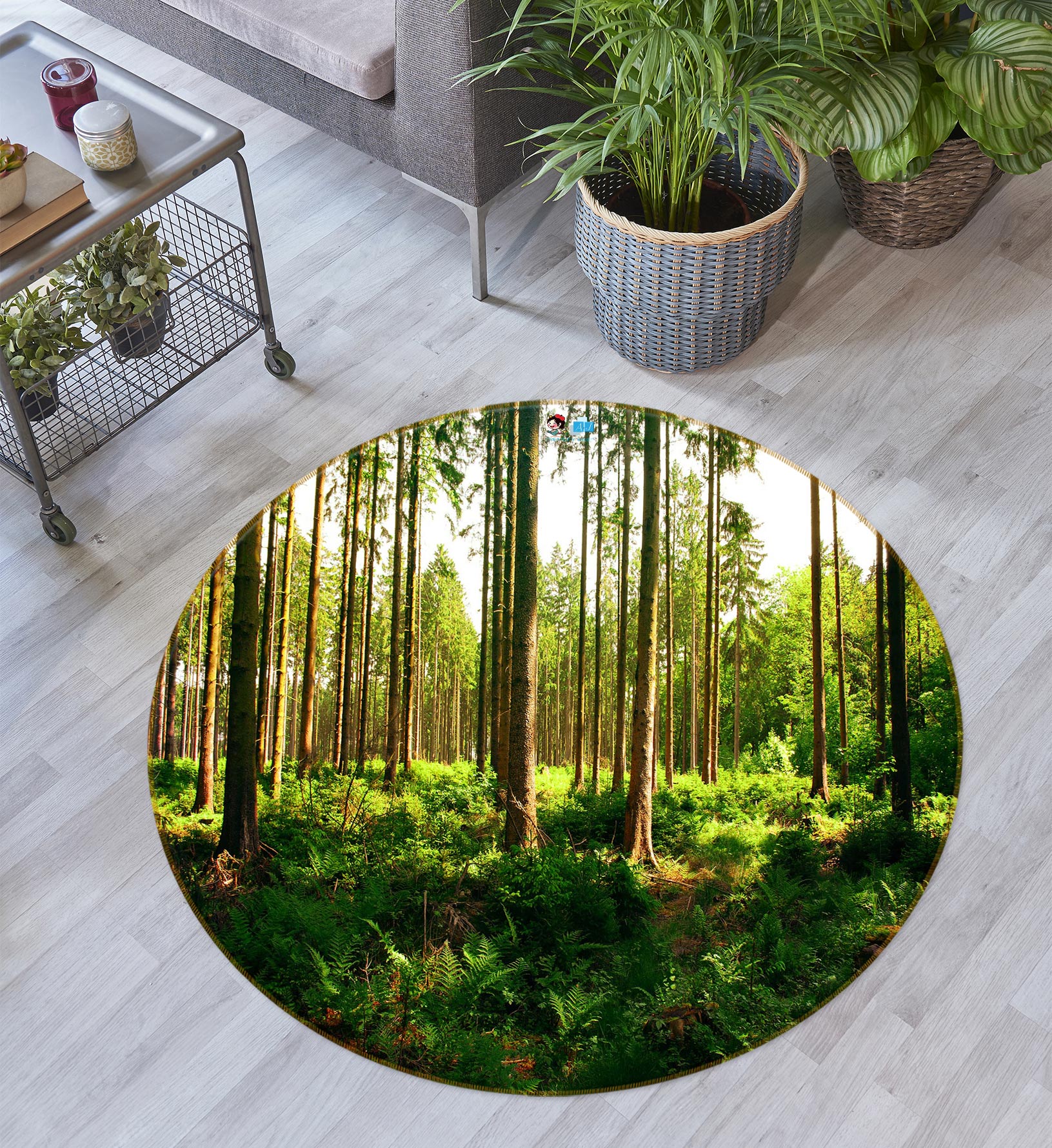 3D Forest 72265 Round Non Slip Rug Mat