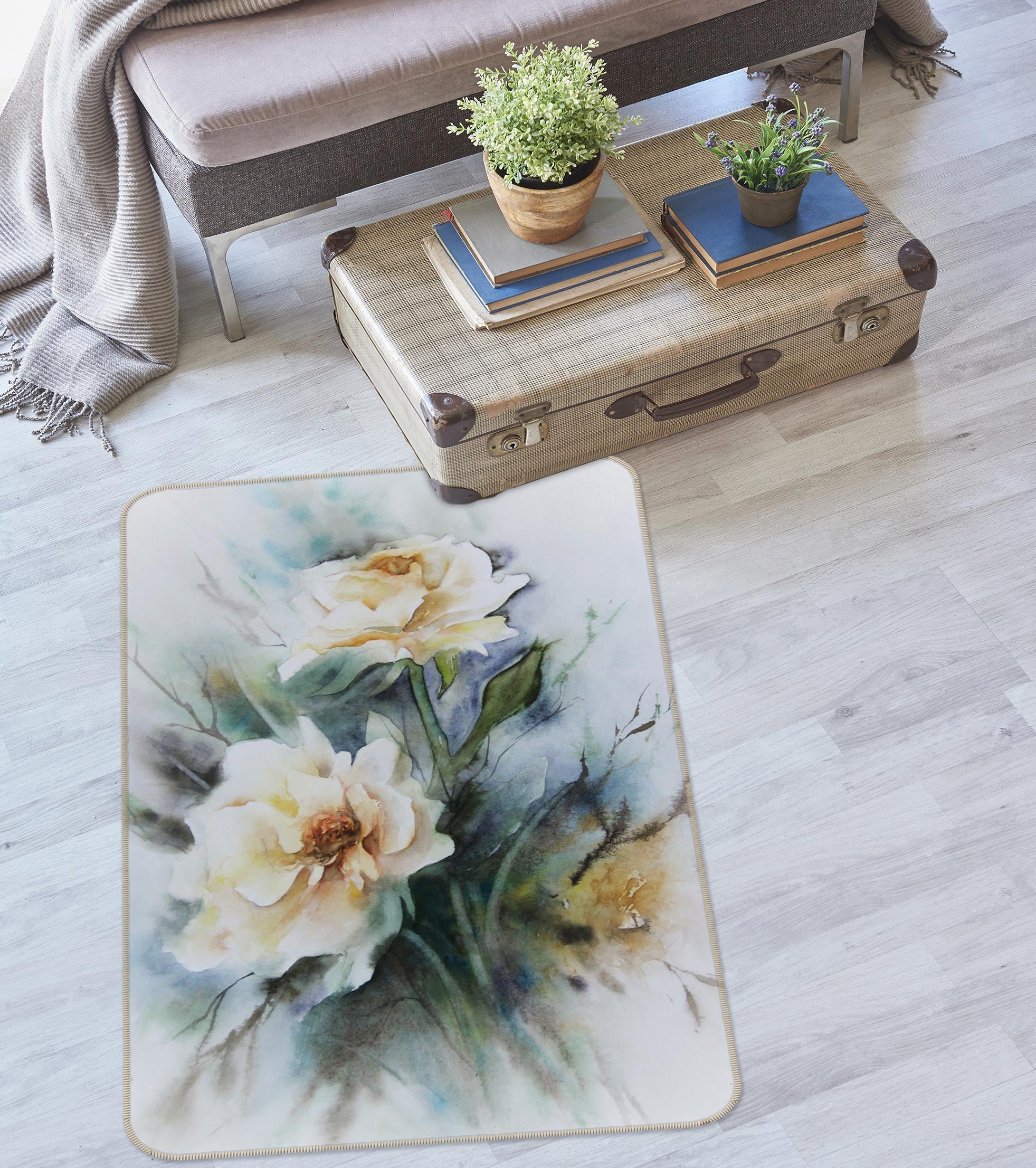 3D Flowers 27015 Non Slip Rug Mat