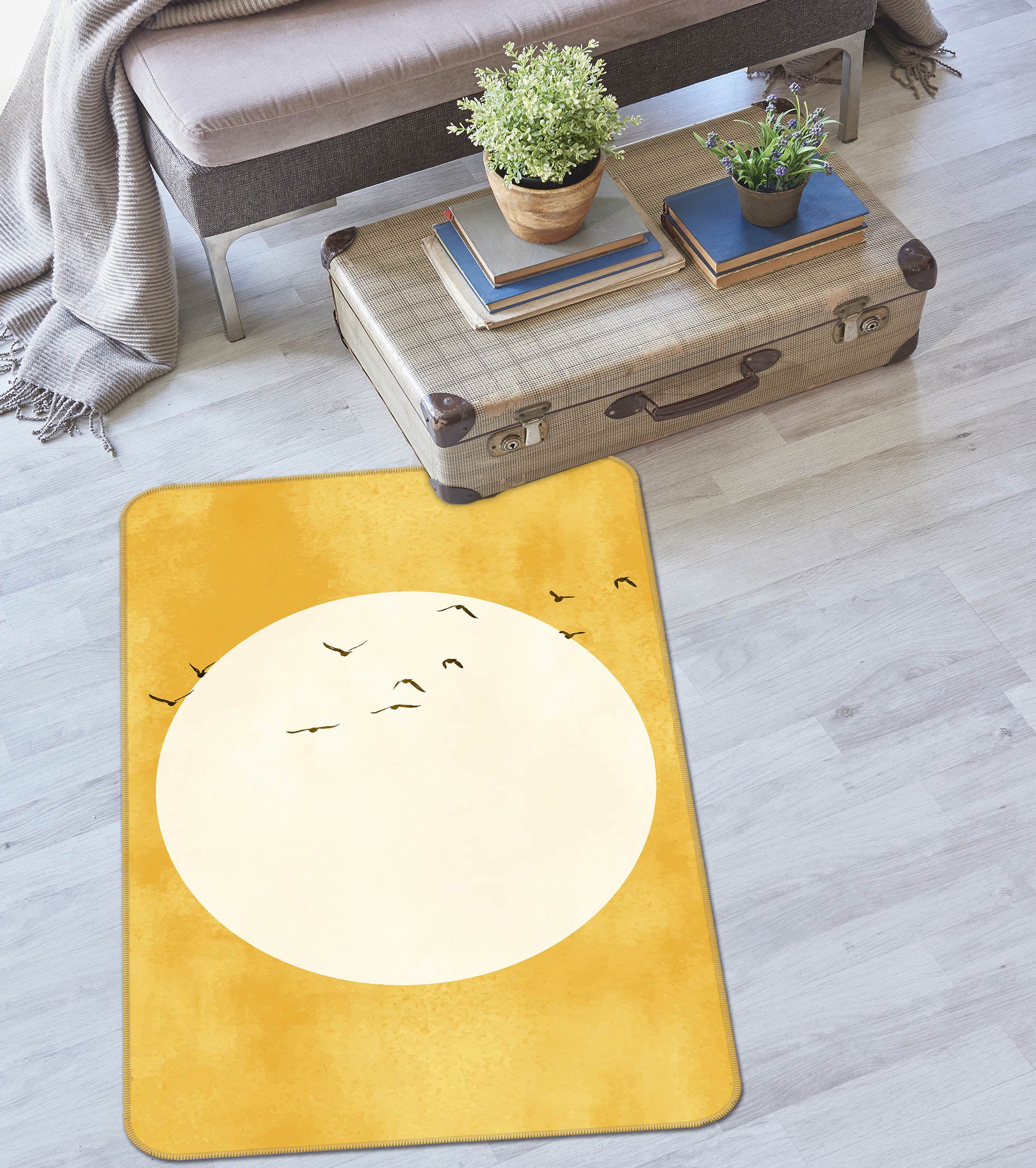 3D Moon 84147 Boris Draschoff Rug Non Slip Rug Mat