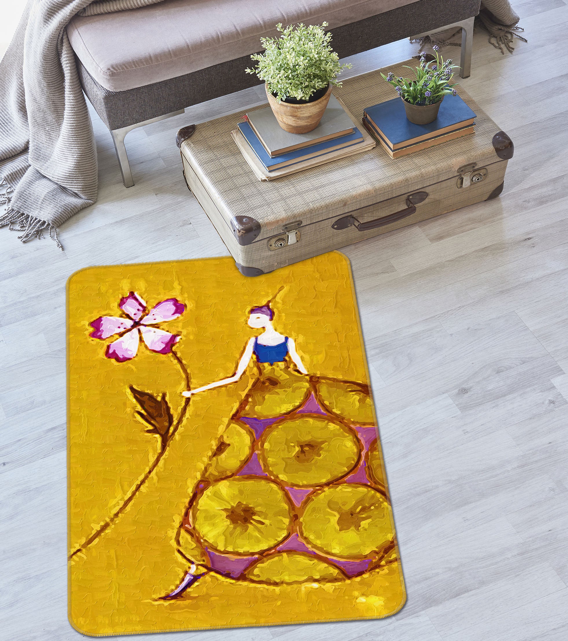 3D Flower Girl 33235 Non Slip Rug Mat