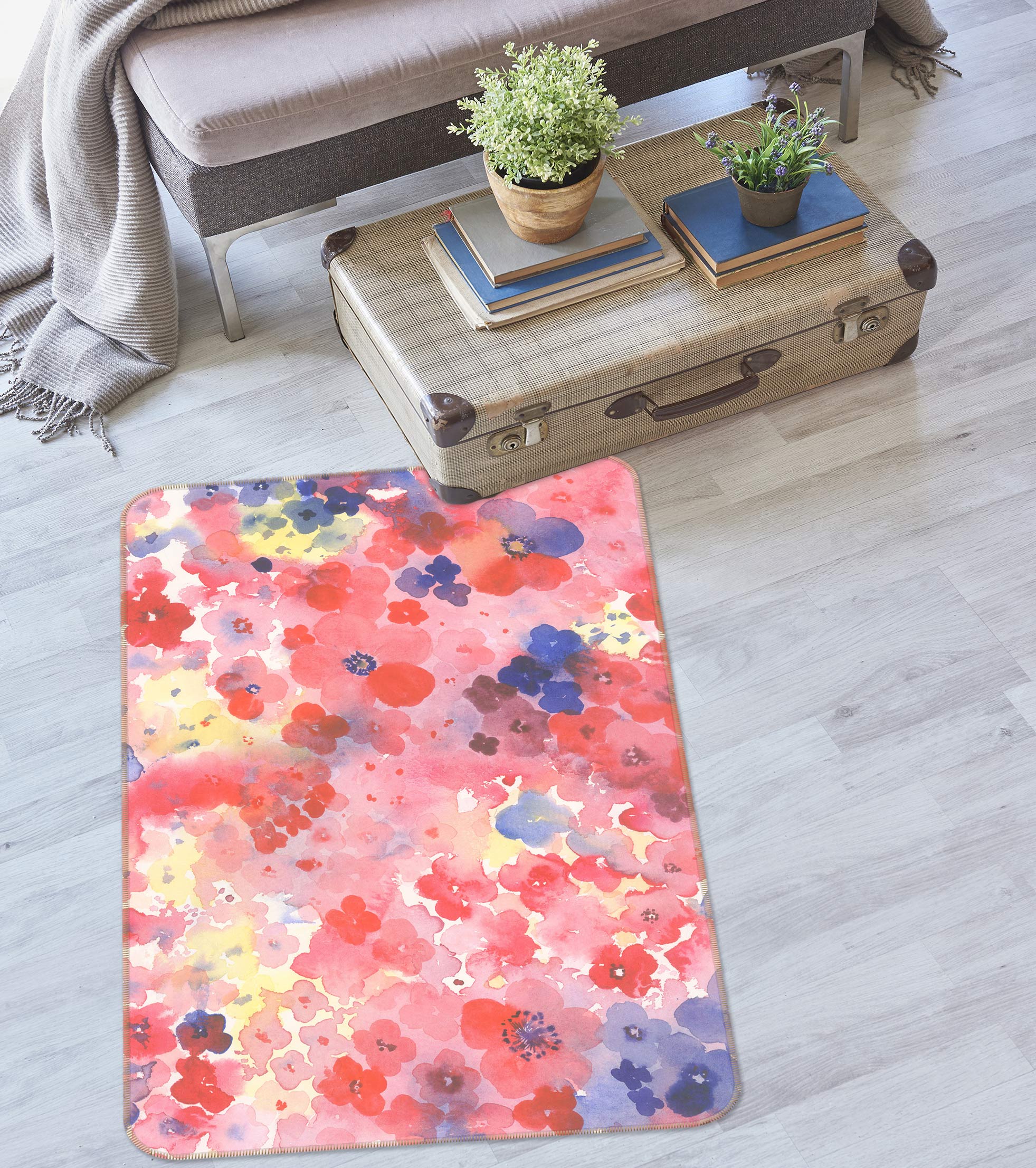 3D Pink Pattern 27024 Non Slip Rug Mat