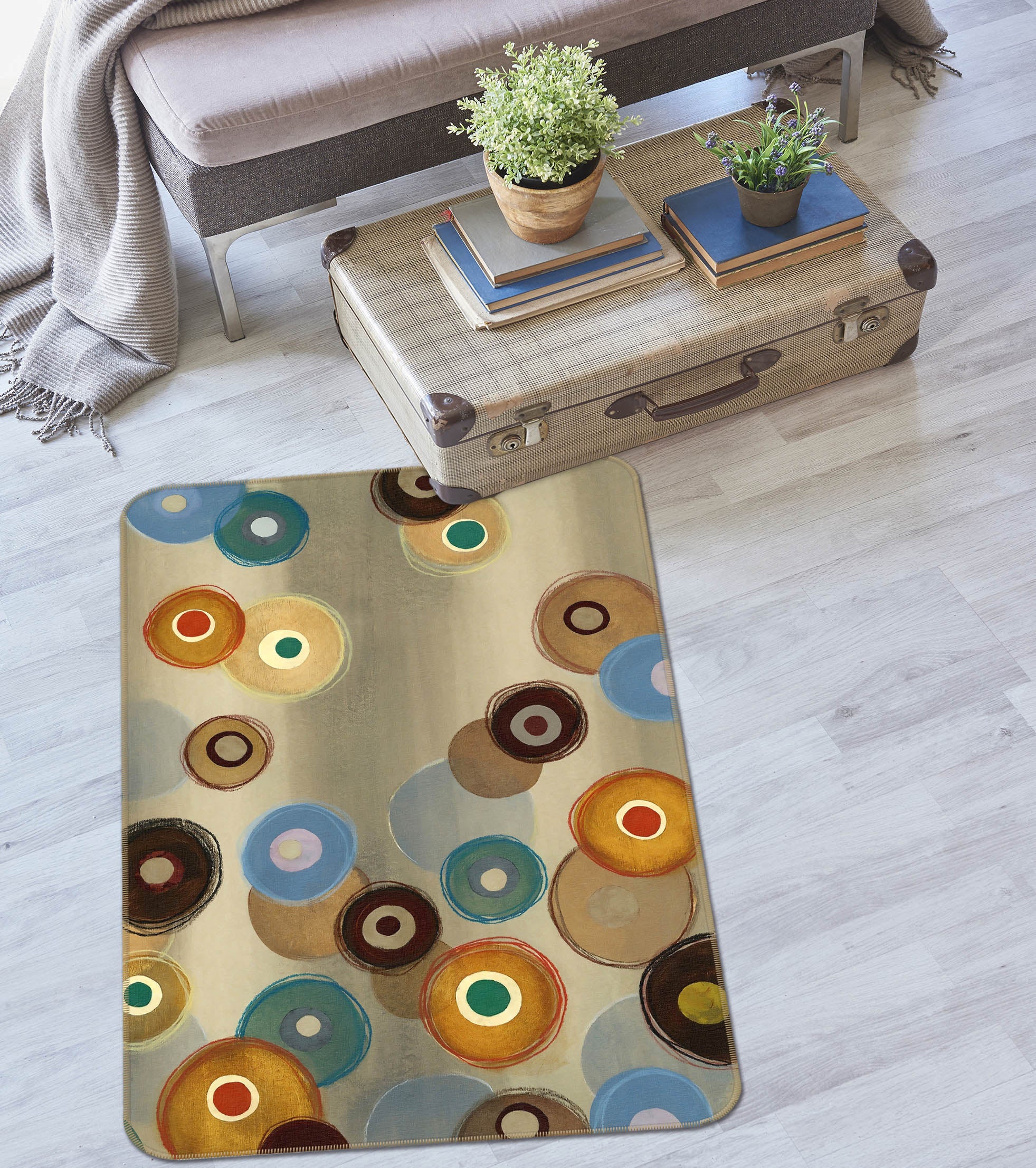 3D Circle Pattern 65050 Non Slip Rug Mat