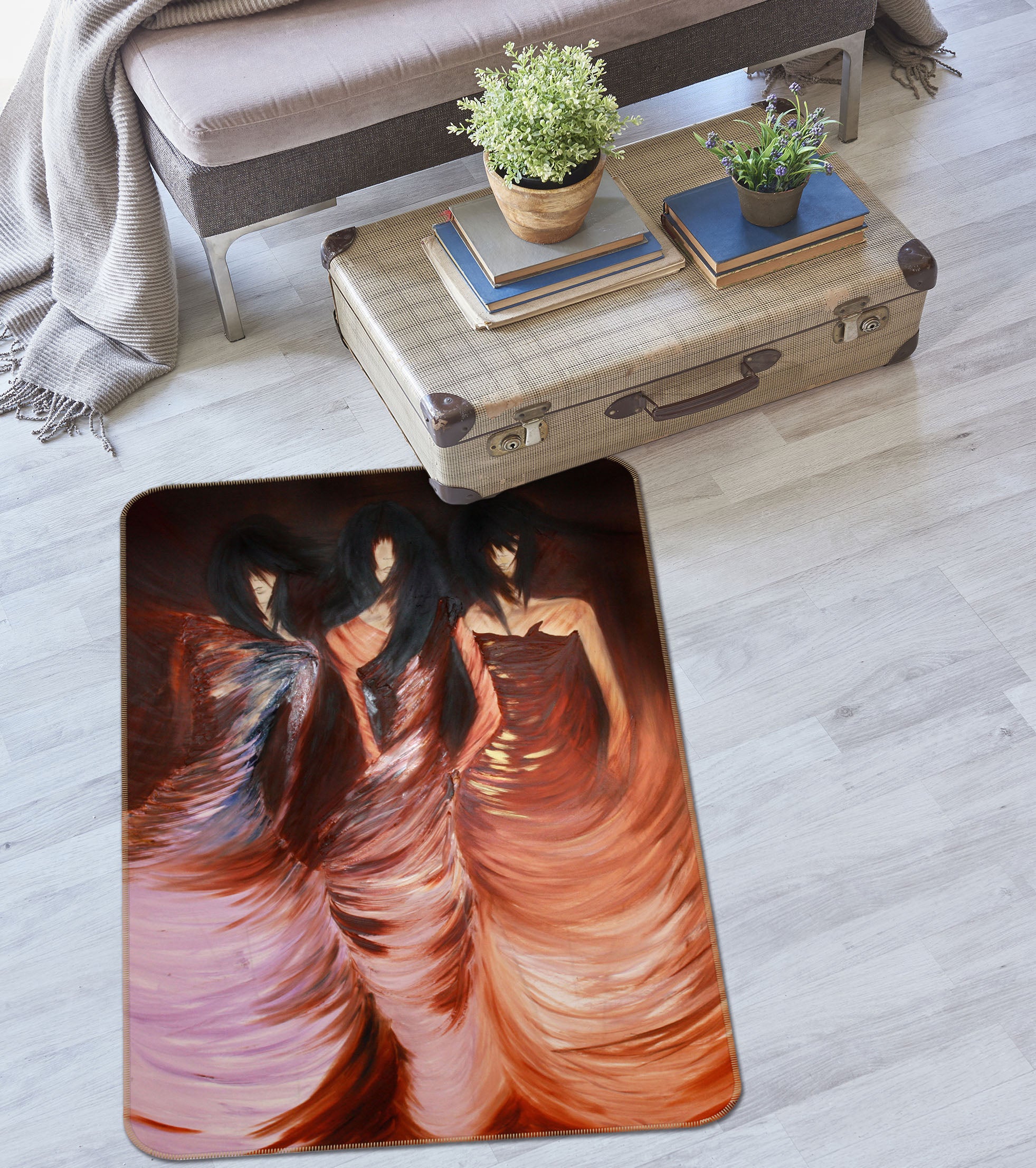 3D Three Women 33226 Non Slip Rug Mat