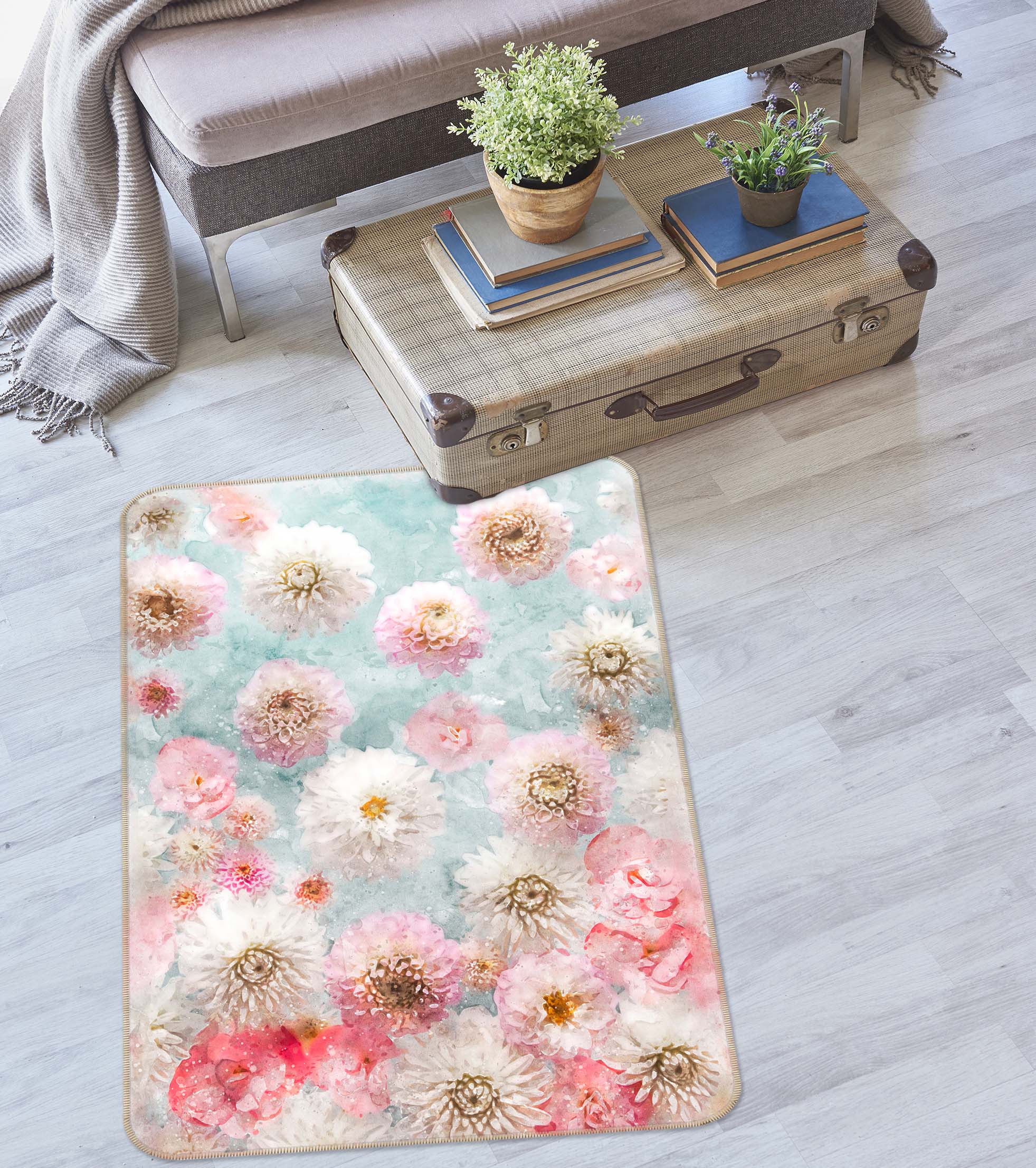 3D Flower 83288 Assaf Frank Rug Non Slip Rug Mat