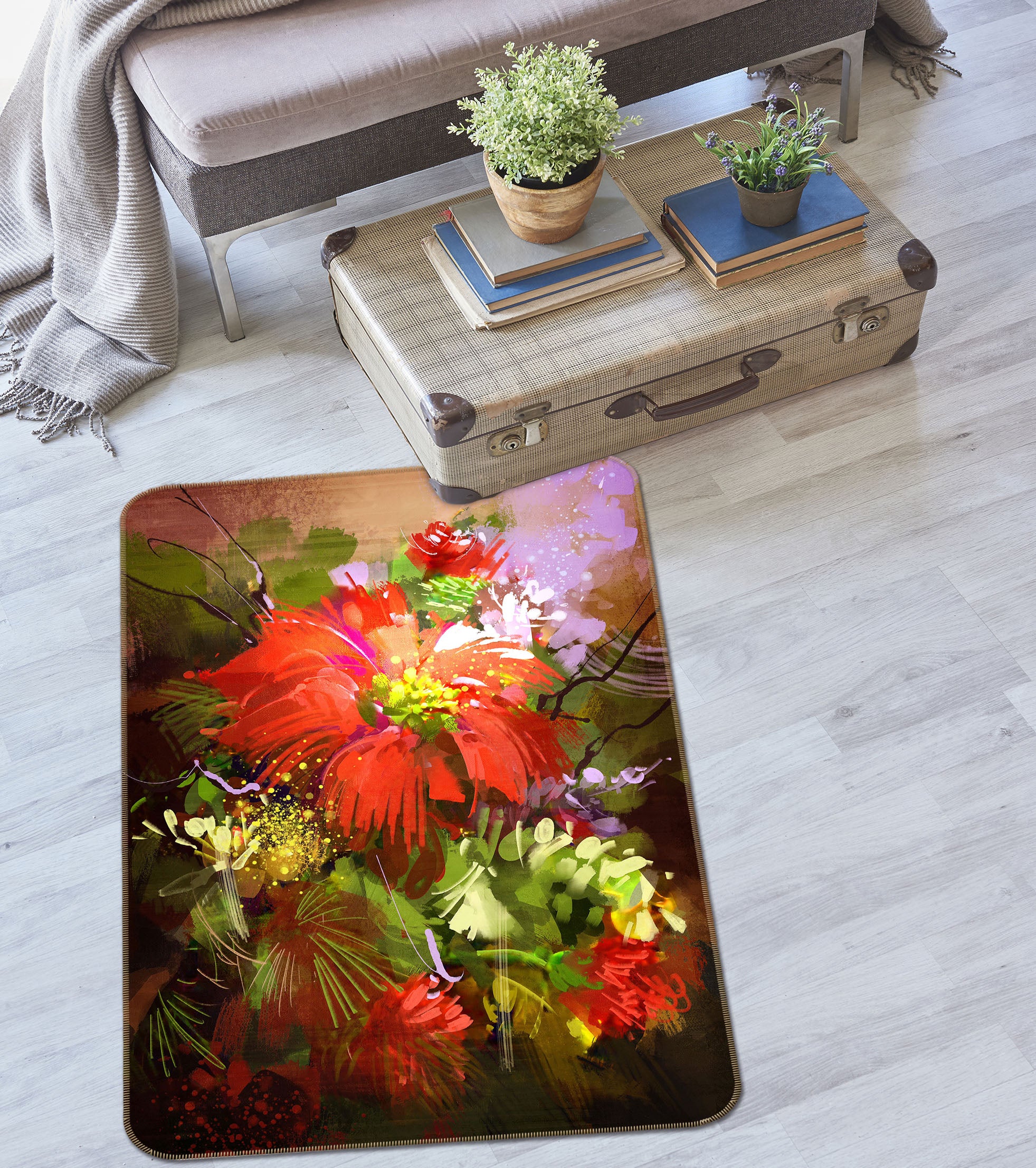 3D Flowers 33240 Non Slip Rug Mat