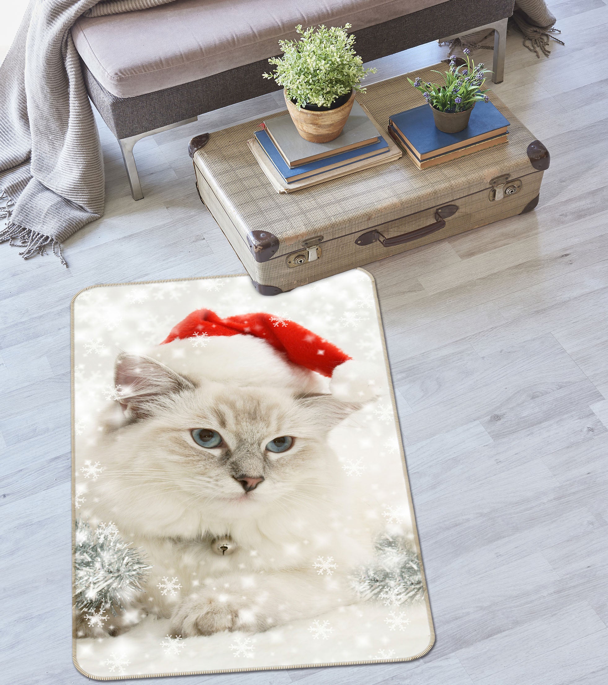 3D Snow White Kitten 188 Animal Non Slip Rug Mat