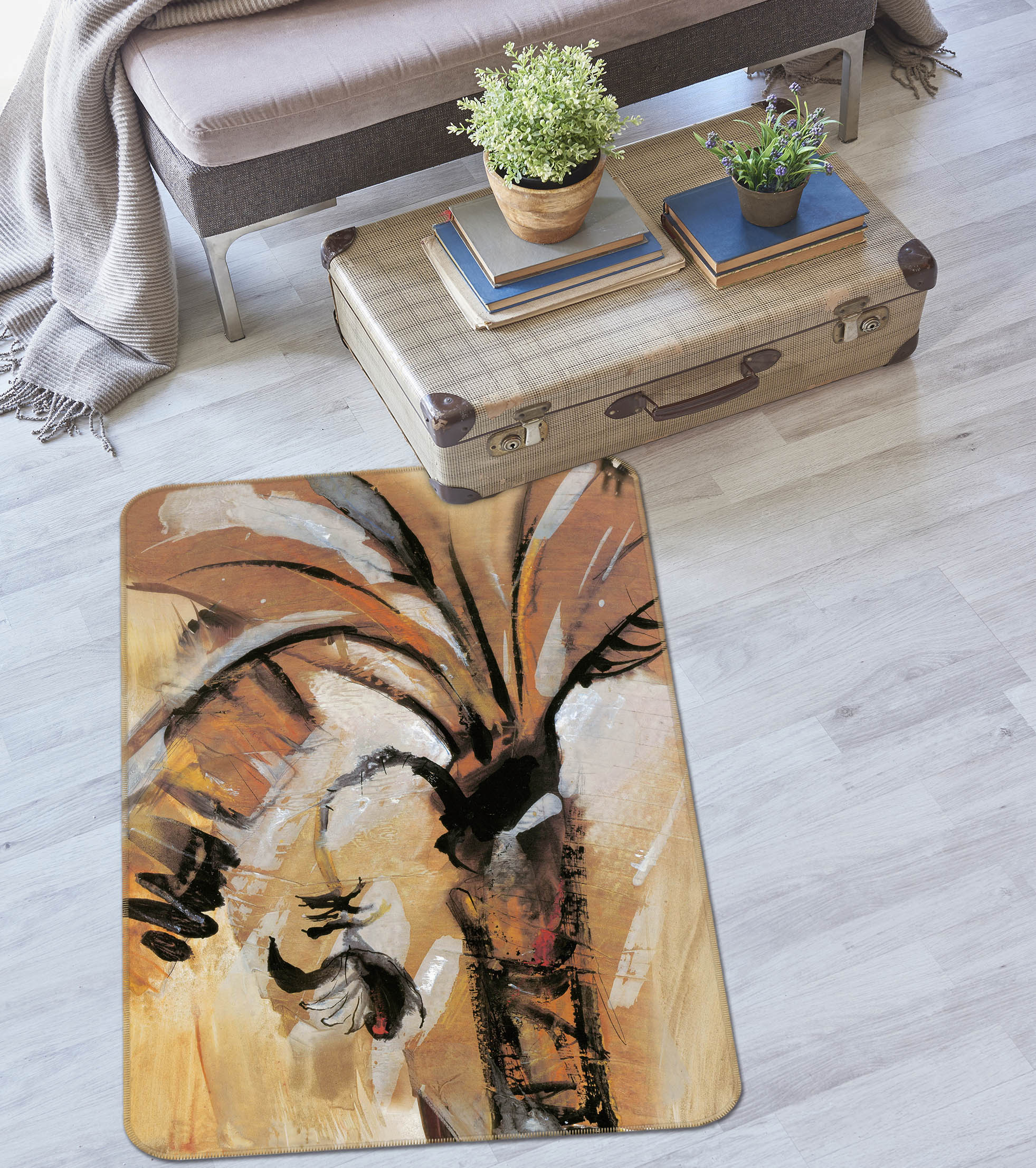 3D Coconut Tree 32197 Non Slip Rug Mat