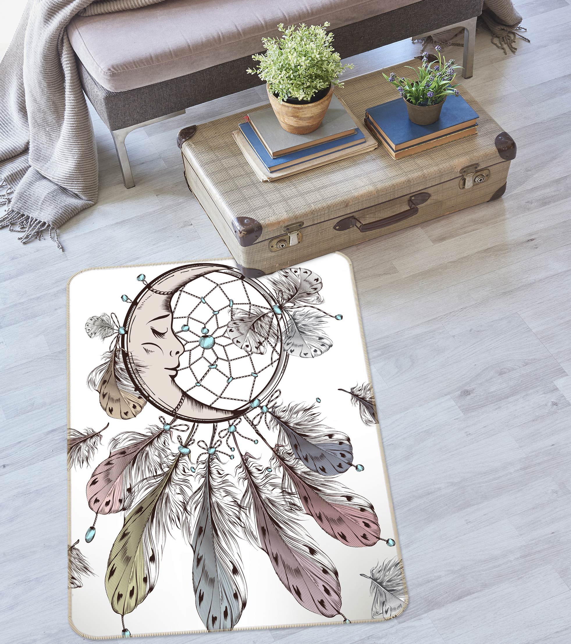 3D Moon Dream Catcher 37115 Non Slip Rug Mat