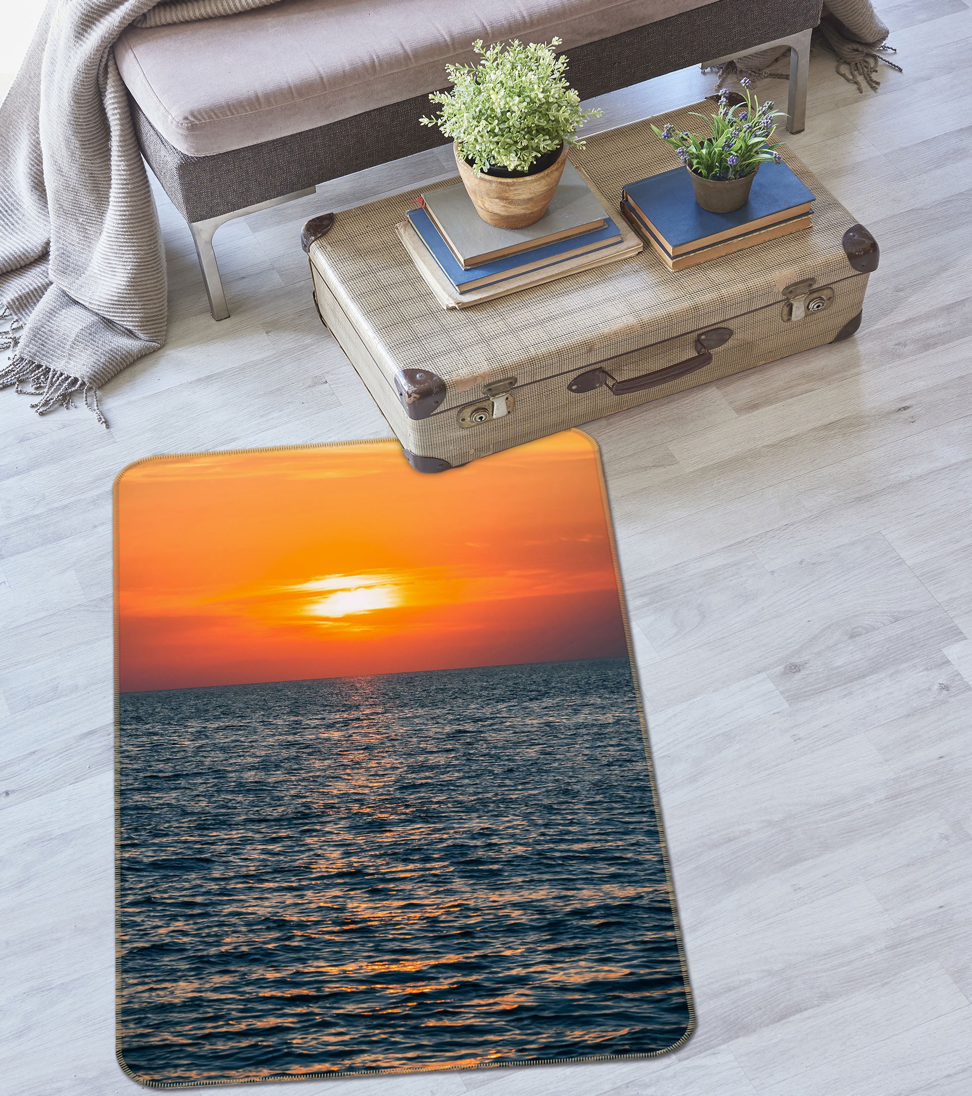 3D Seawater 28018 Non Slip Rug Mat