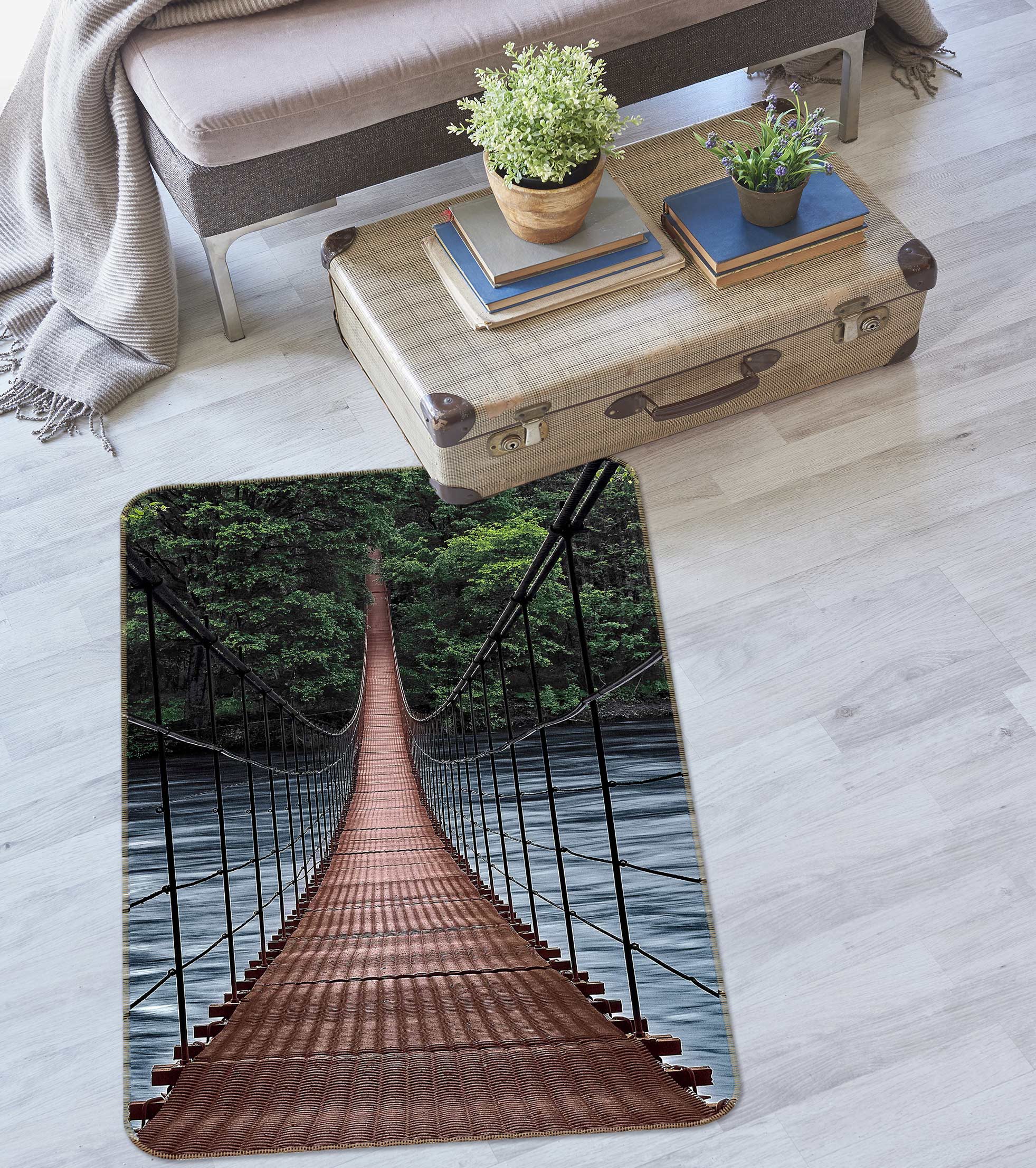 3D Suspension Bridge 33084 Non Slip Rug Mat