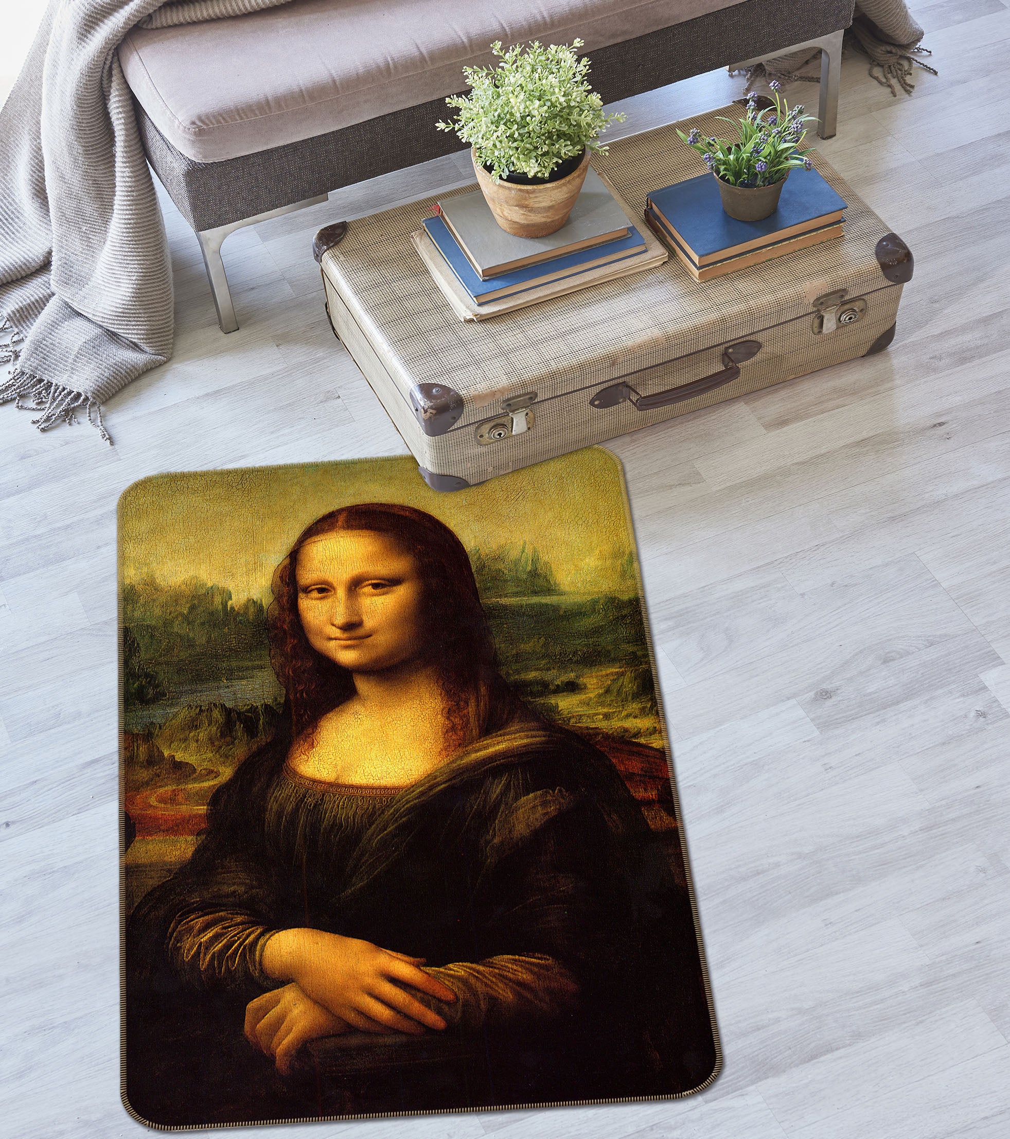 3D Mona Lisa Smile 33212 Non Slip Rug Mat