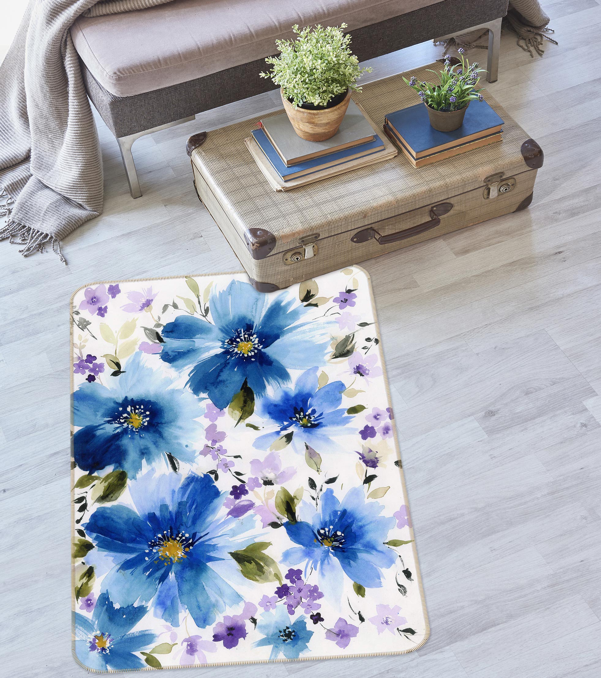 3D Flower 27011 Non Slip Rug Mat