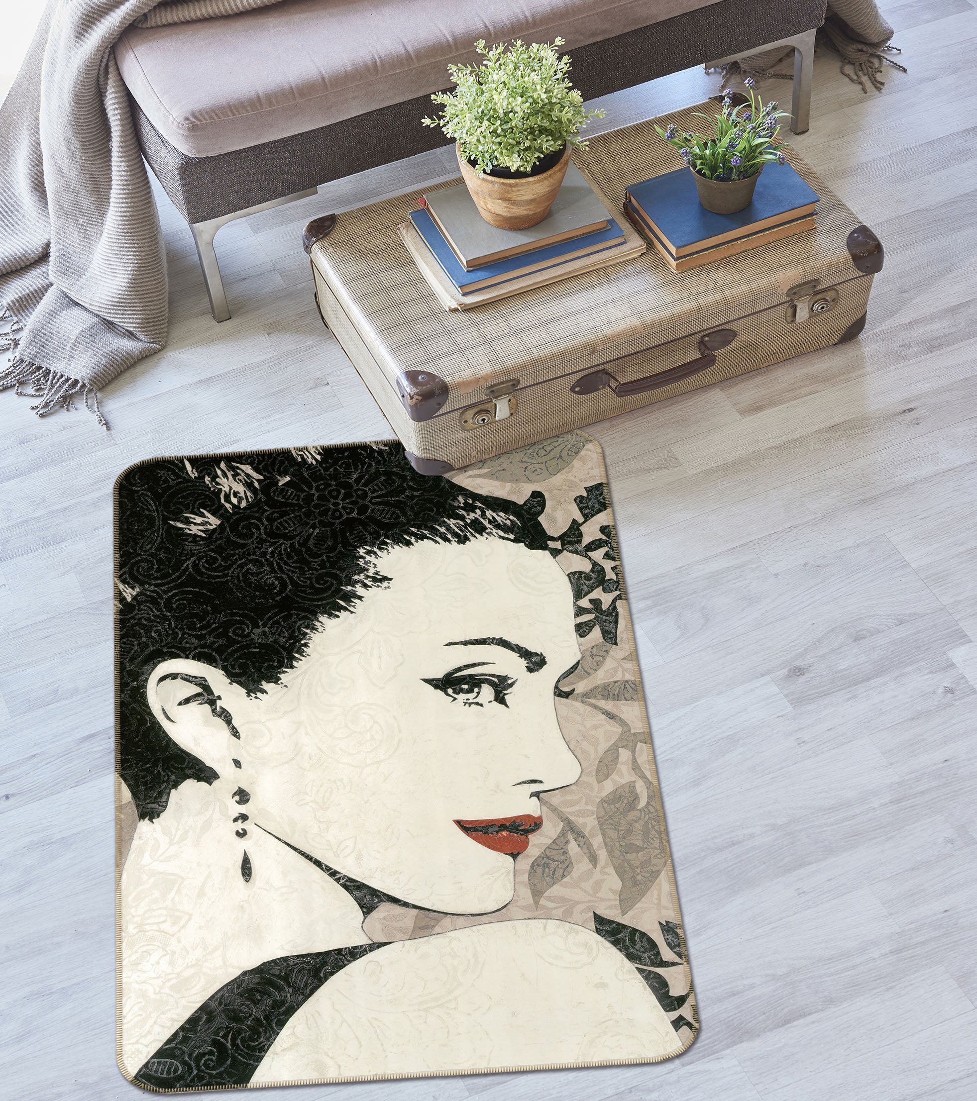 3D Pretty Girl 32178 Non Slip Rug Mat