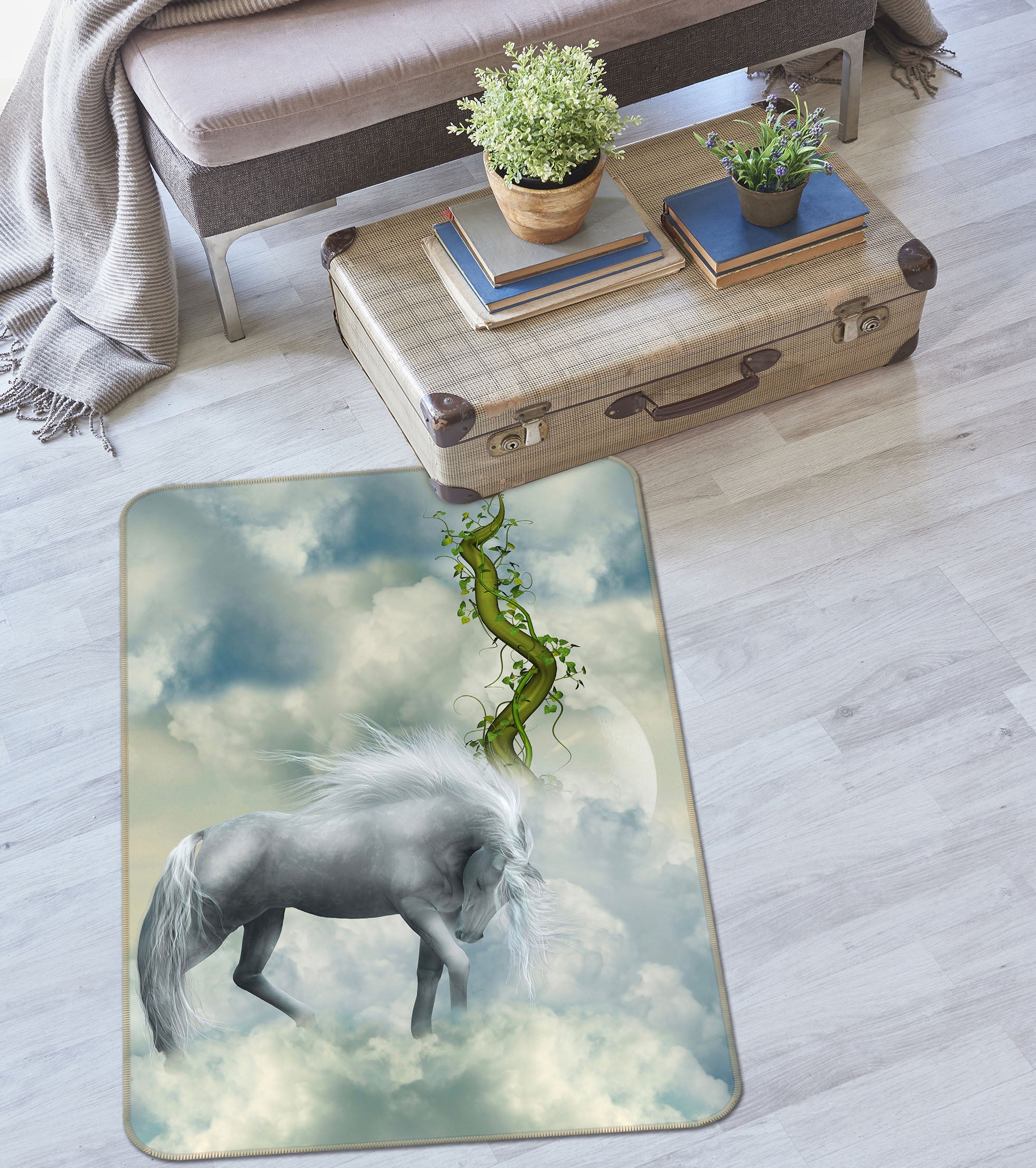 3D Tree Vine Horse 169 Animal Non Slip Rug Mat
