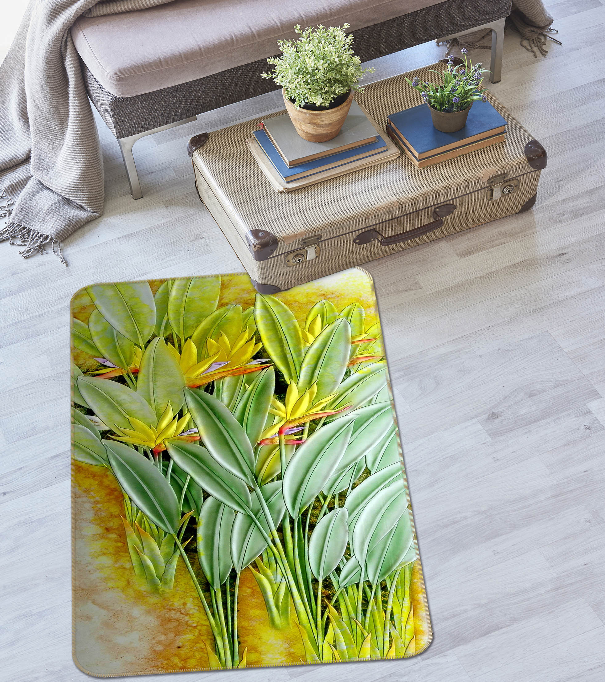 3D Banana Leaf 32214 Non Slip Rug Mat