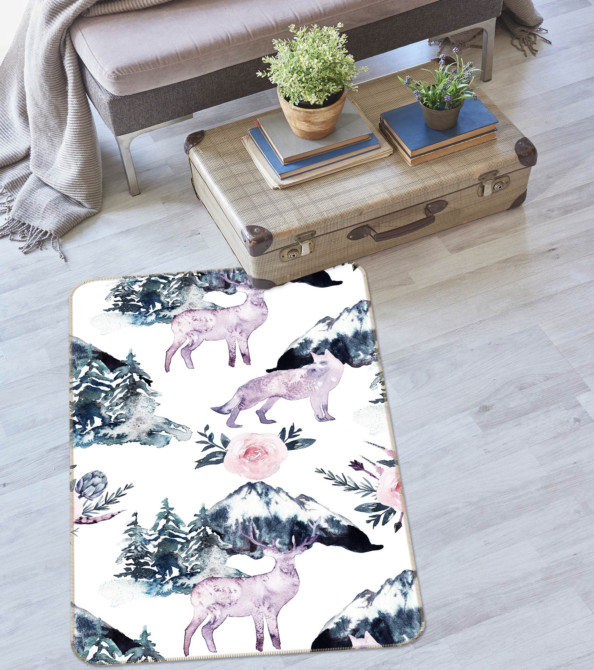 3D Sheep Wolf 162 Uta Naumann Rug Non Slip Rug Mat