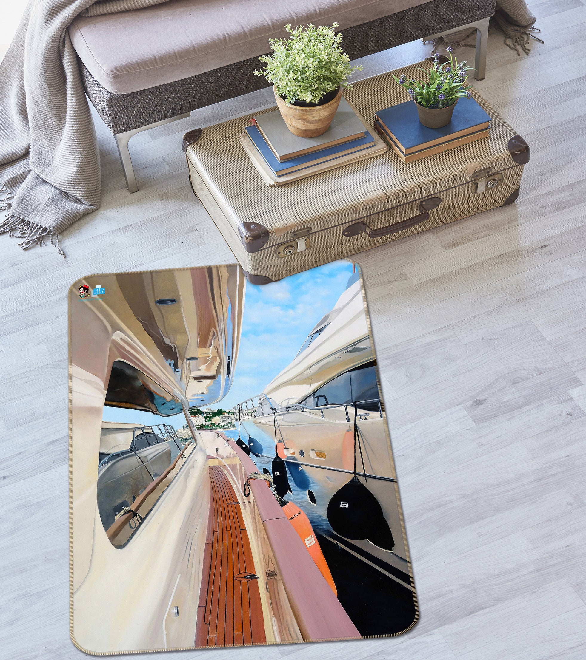 3D Ship Window 11150 Matthew Holden Bates Rug Non Slip Rug Mat