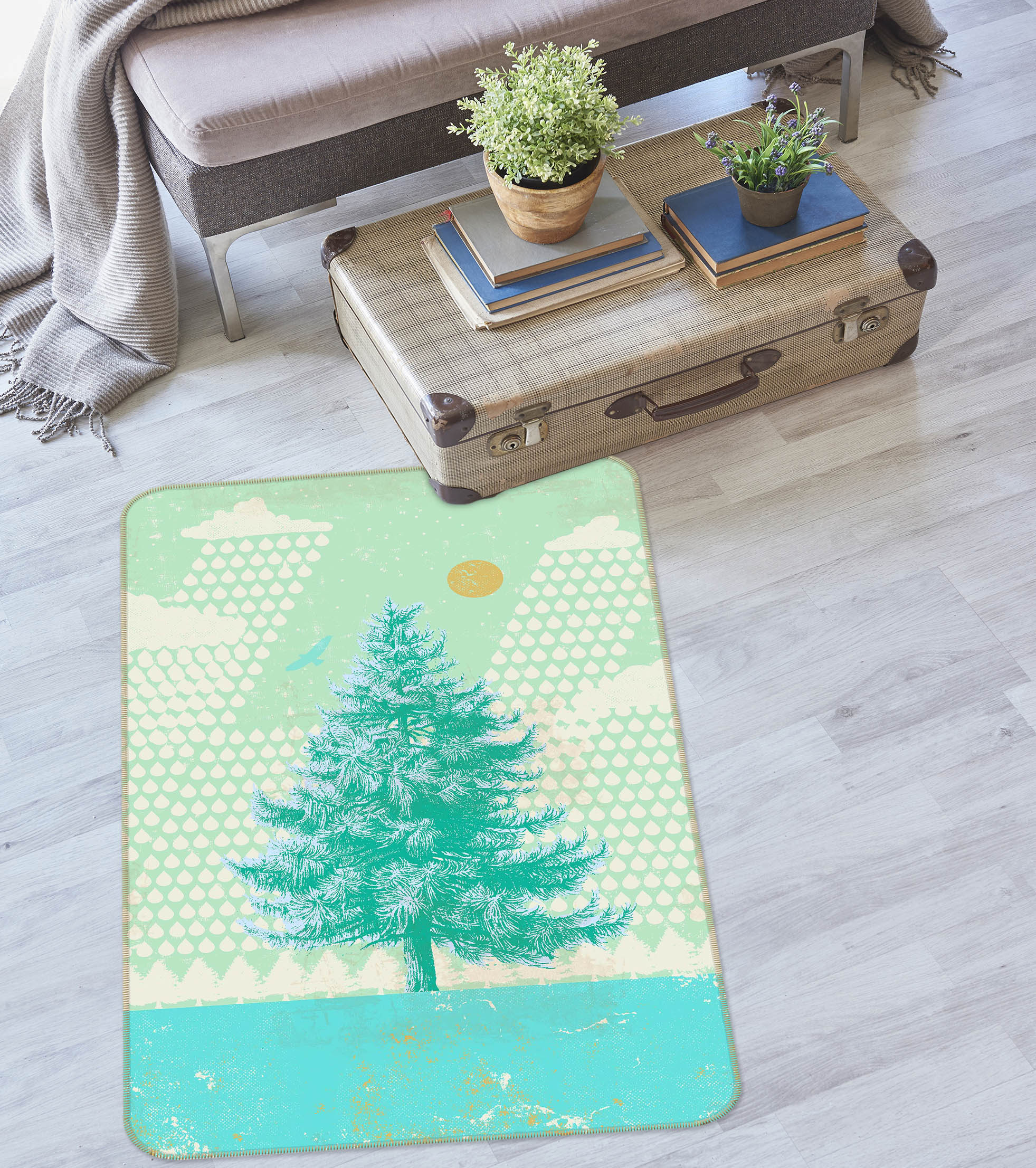3D Trees 84107 Showdeer Rug Non Slip Rug Mat