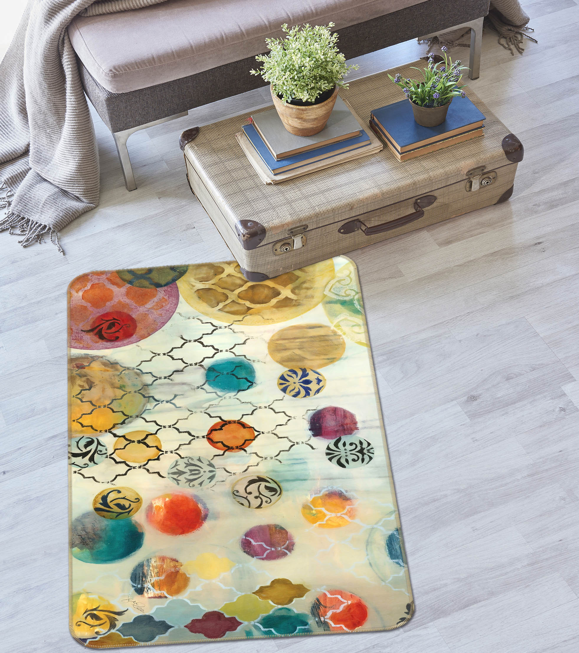 3D Colorful Ball 65047 Non Slip Rug Mat
