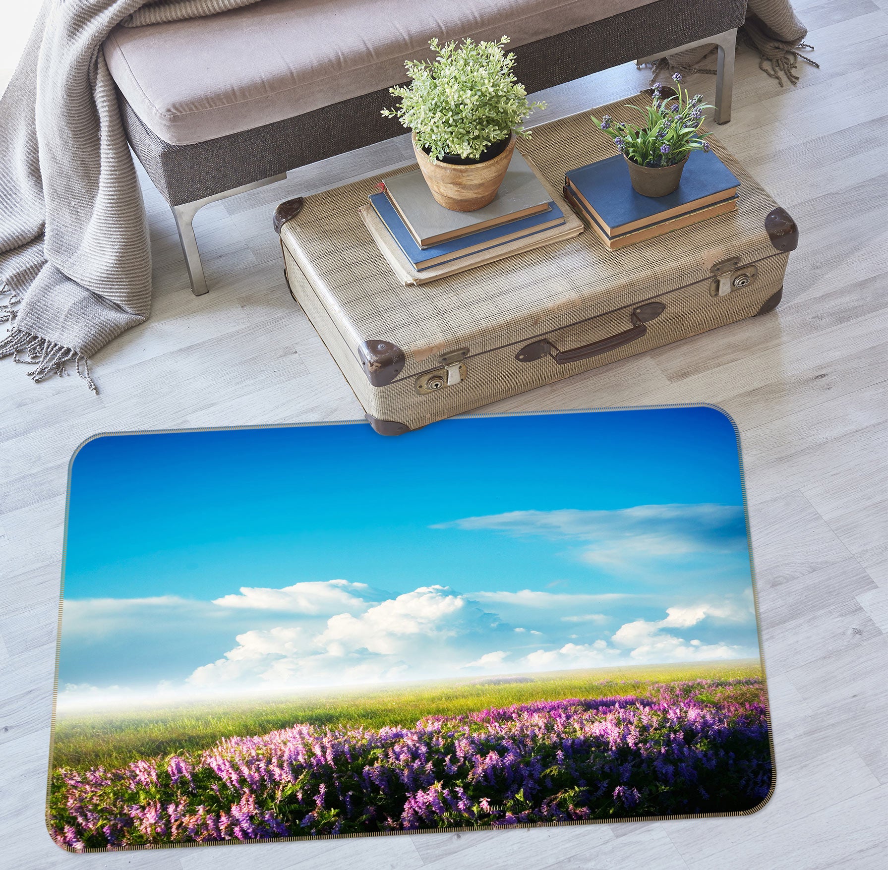 3D Flowers Sky 76230 Non Slip Rug Mat