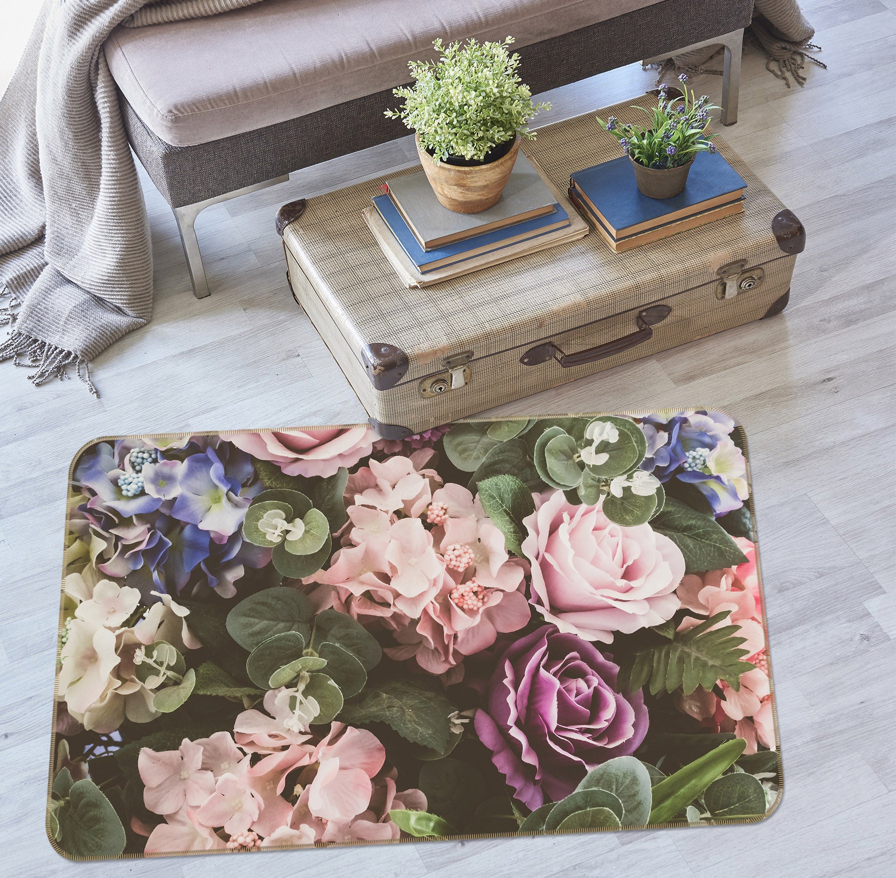 3D Flower Bush 25216 Non Slip Rug Mat
