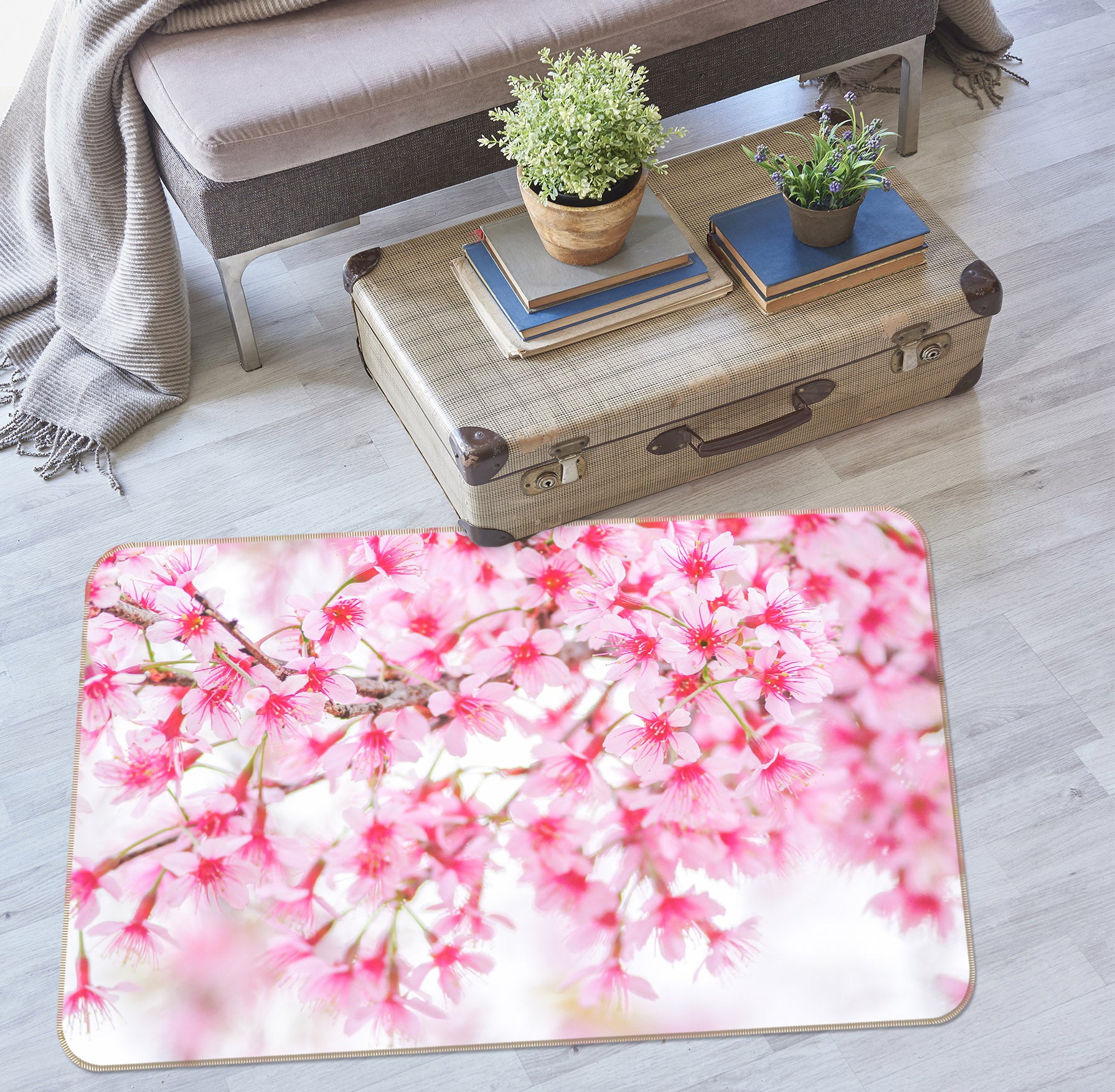 3D Cherry Blossoms 30155 Non Slip Rug Mat