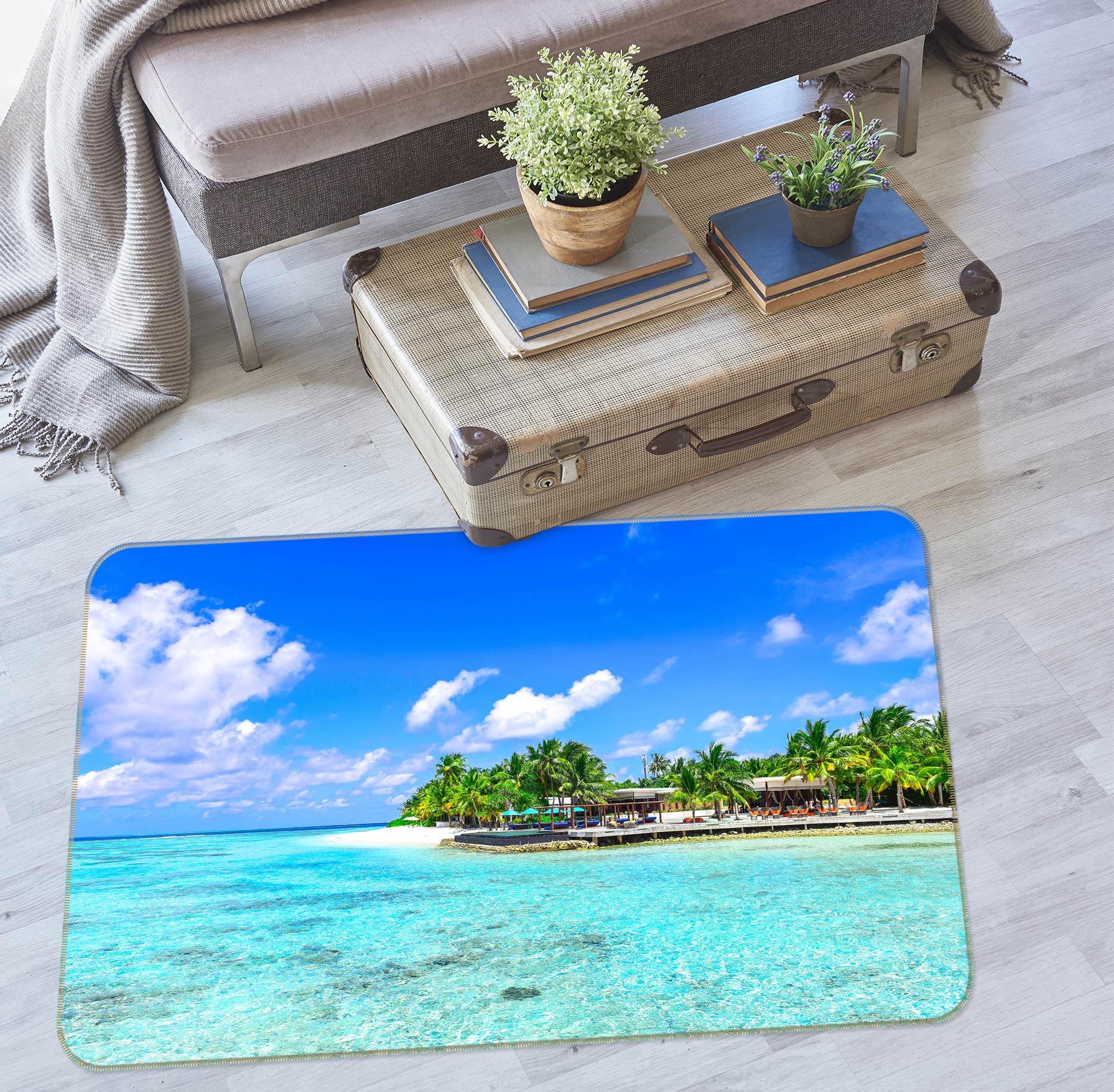 3D Ocean Tree 76261 Non Slip Rug Mat