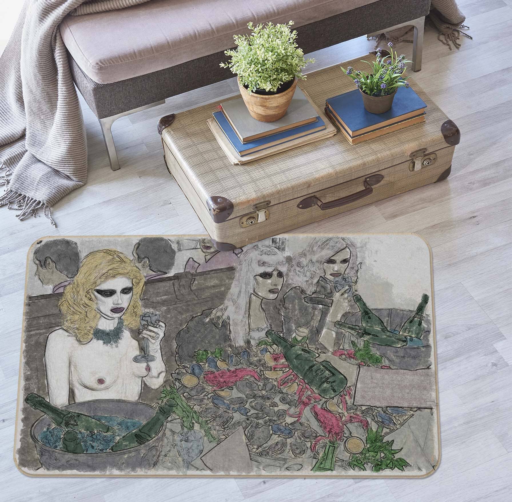 3D Girl Rose 1007 Marco Cavazzana Rug Non Slip Rug Mat Mat AJ Creativity Home 